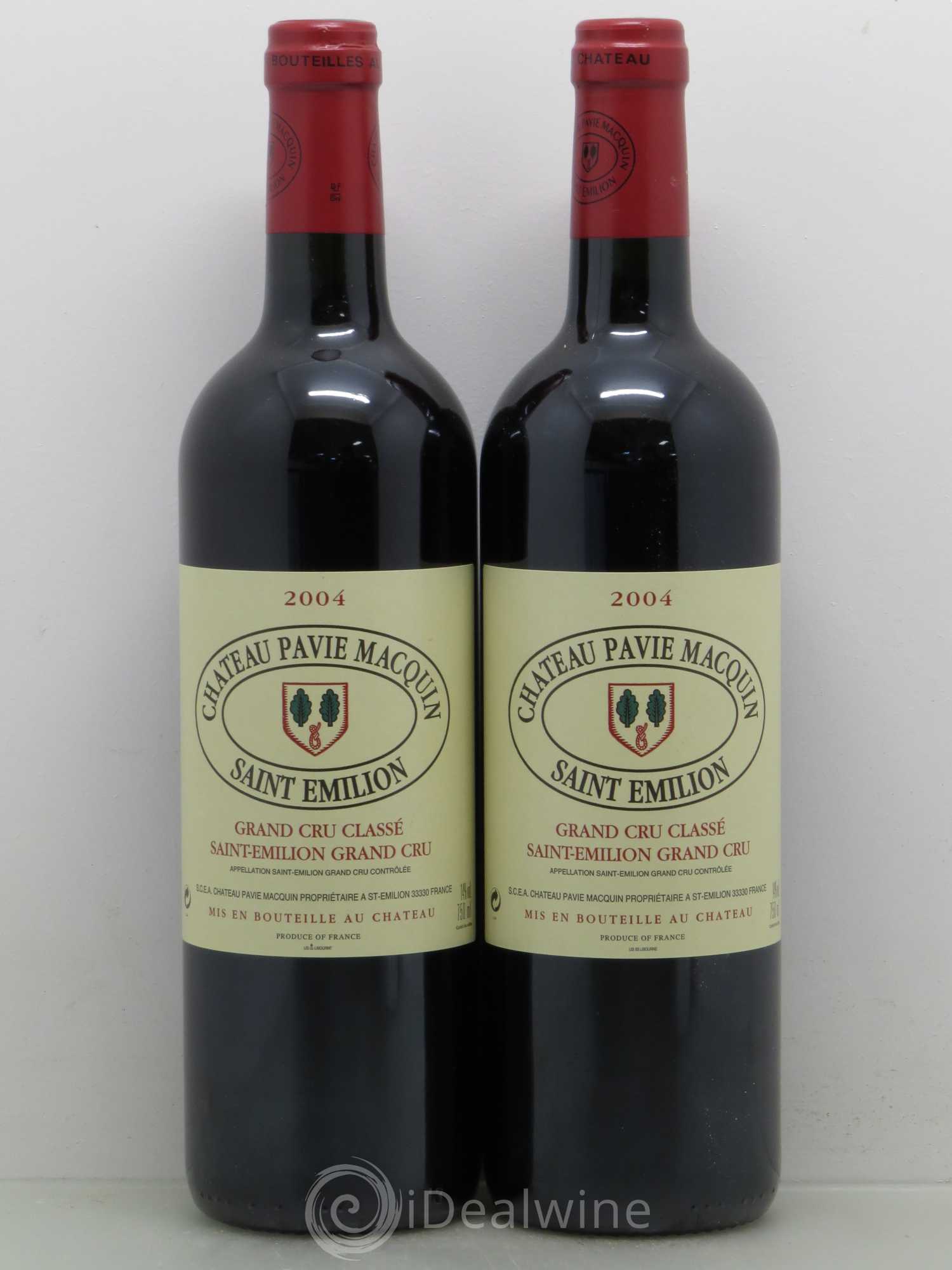 Château Pavie Macquin 1er Grand Cru Classé B 2004 - Lot de 2 bouteilles - 0