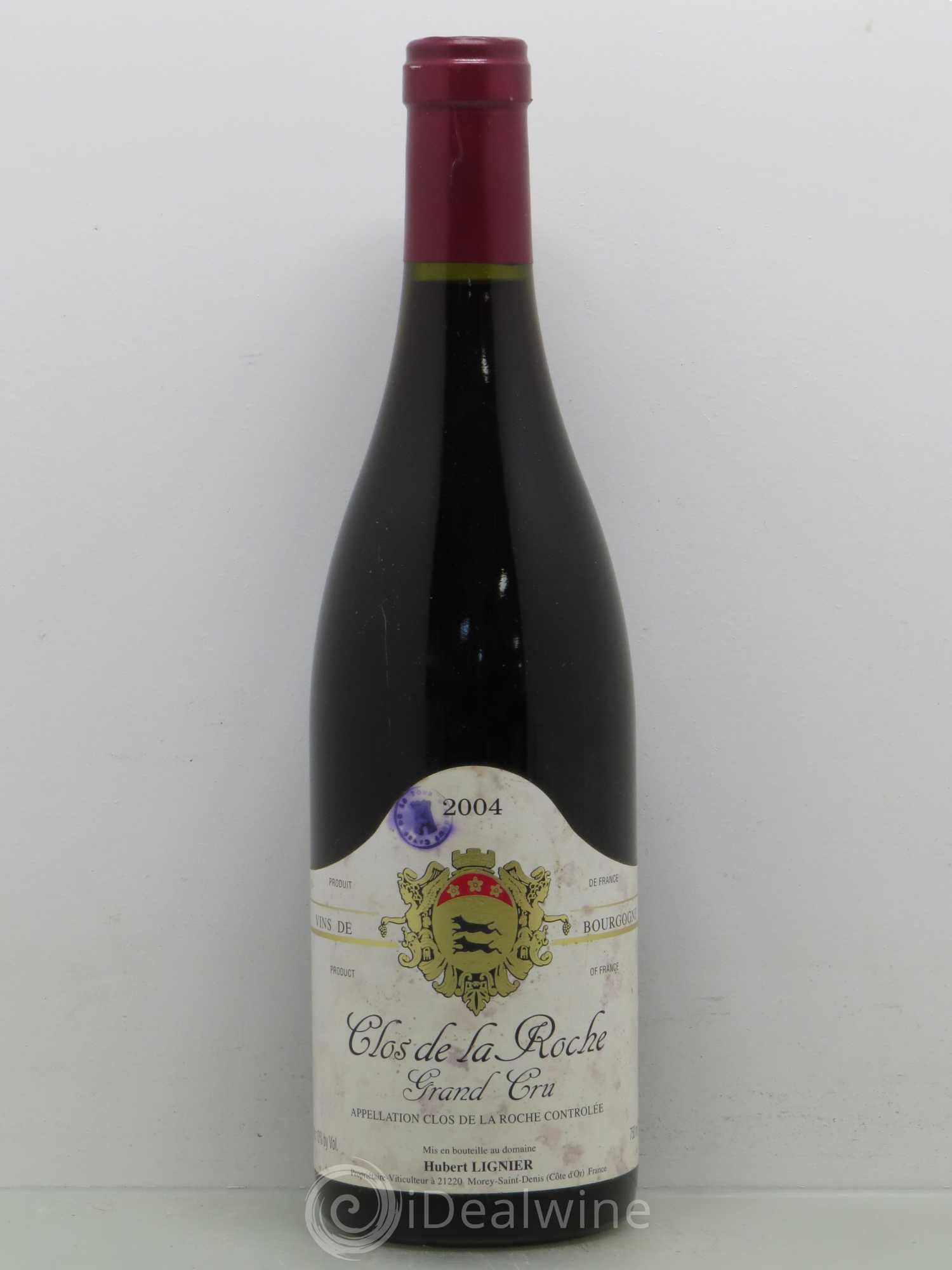 Clos de la Roche Grand Cru Hubert Lignier (Domaine) 2004 - Lot de 1 bouteille - 0