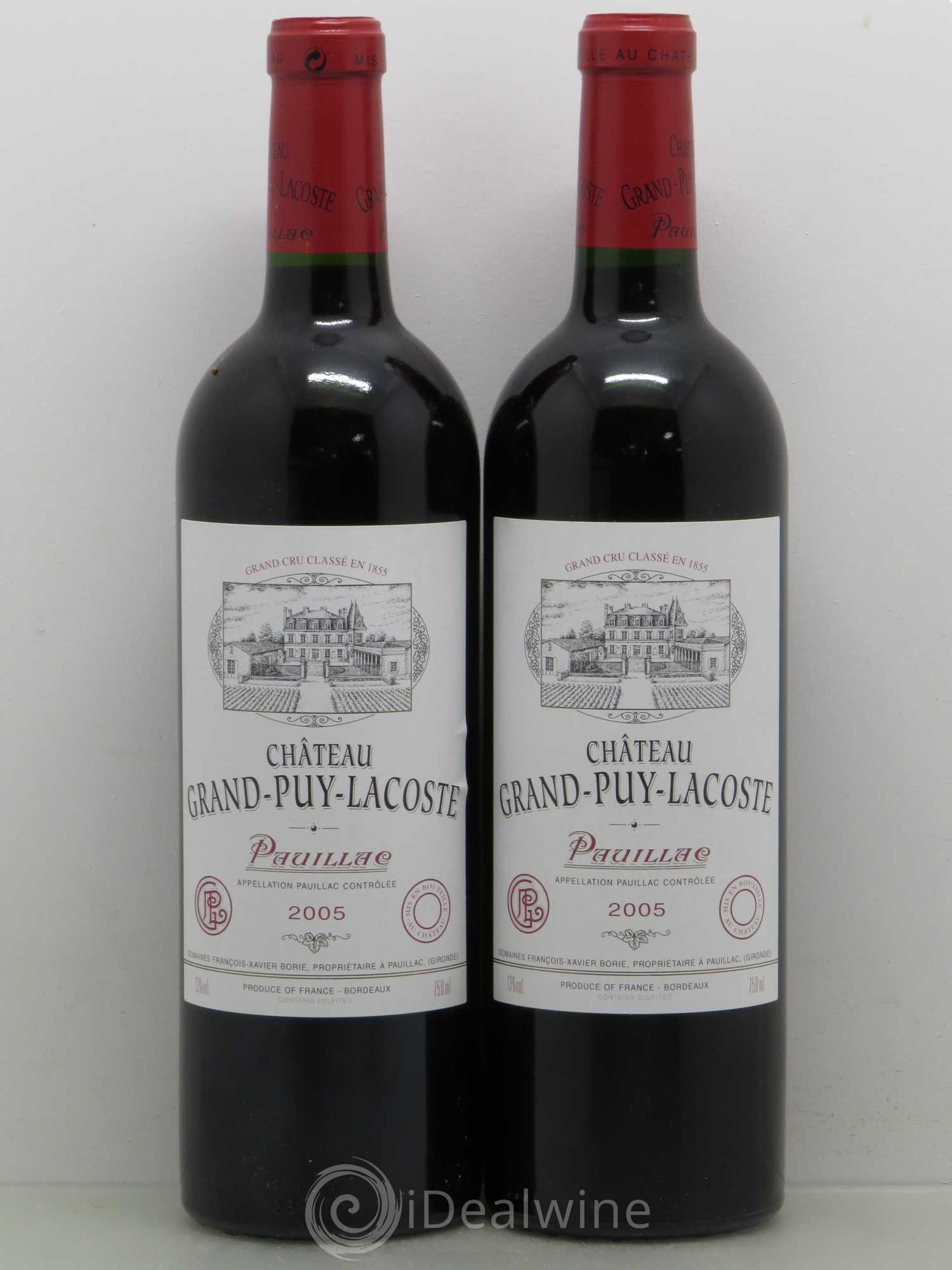 Château Grand Puy Lacoste 5ème Grand Cru Classé 2005 - Lot de 2 bouteilles - 0