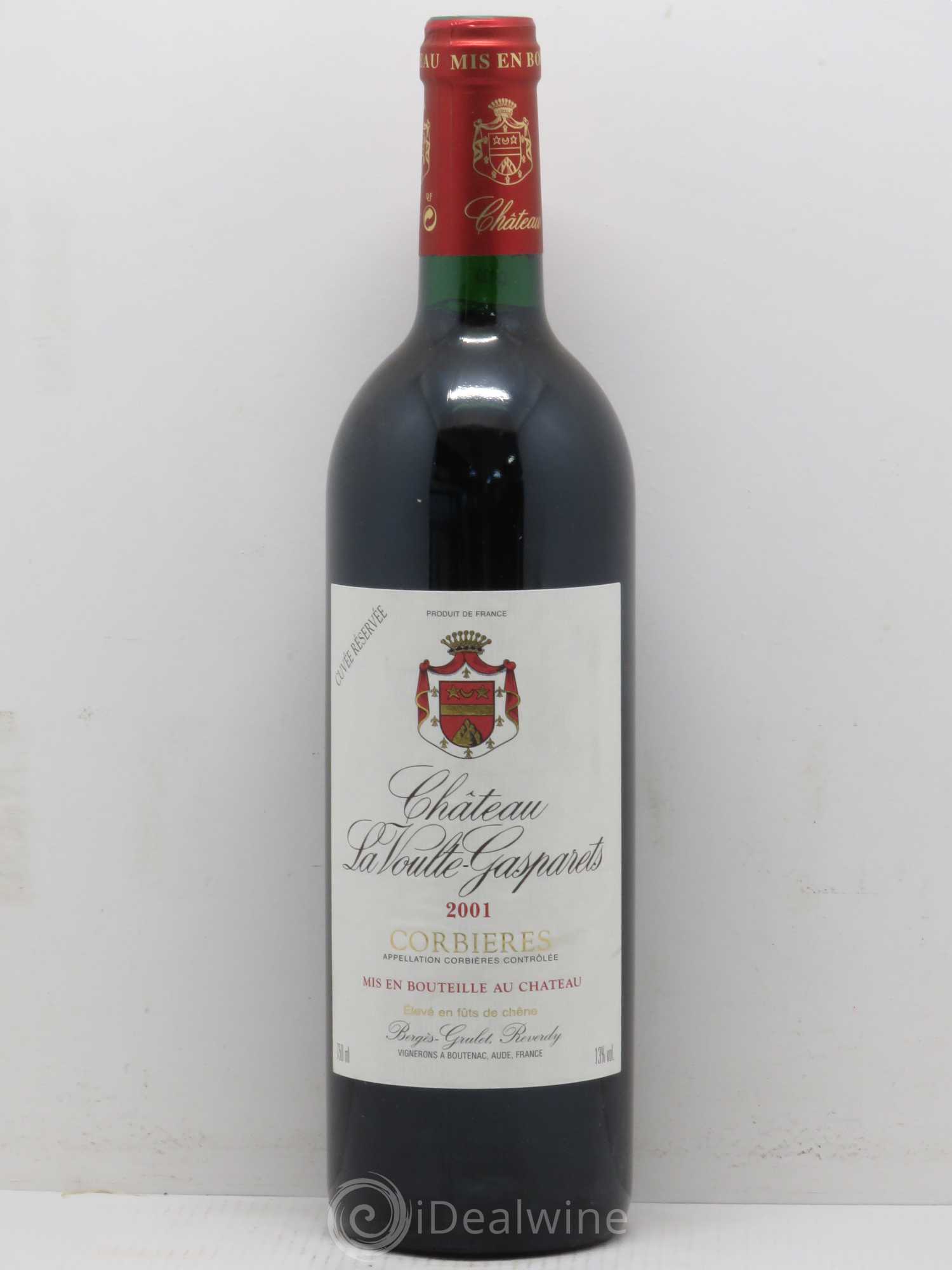 Corbières Château La Voulte-Gasparets Réservée Patrick Reverdy 2001 - Lot de 1 bouteille - 0