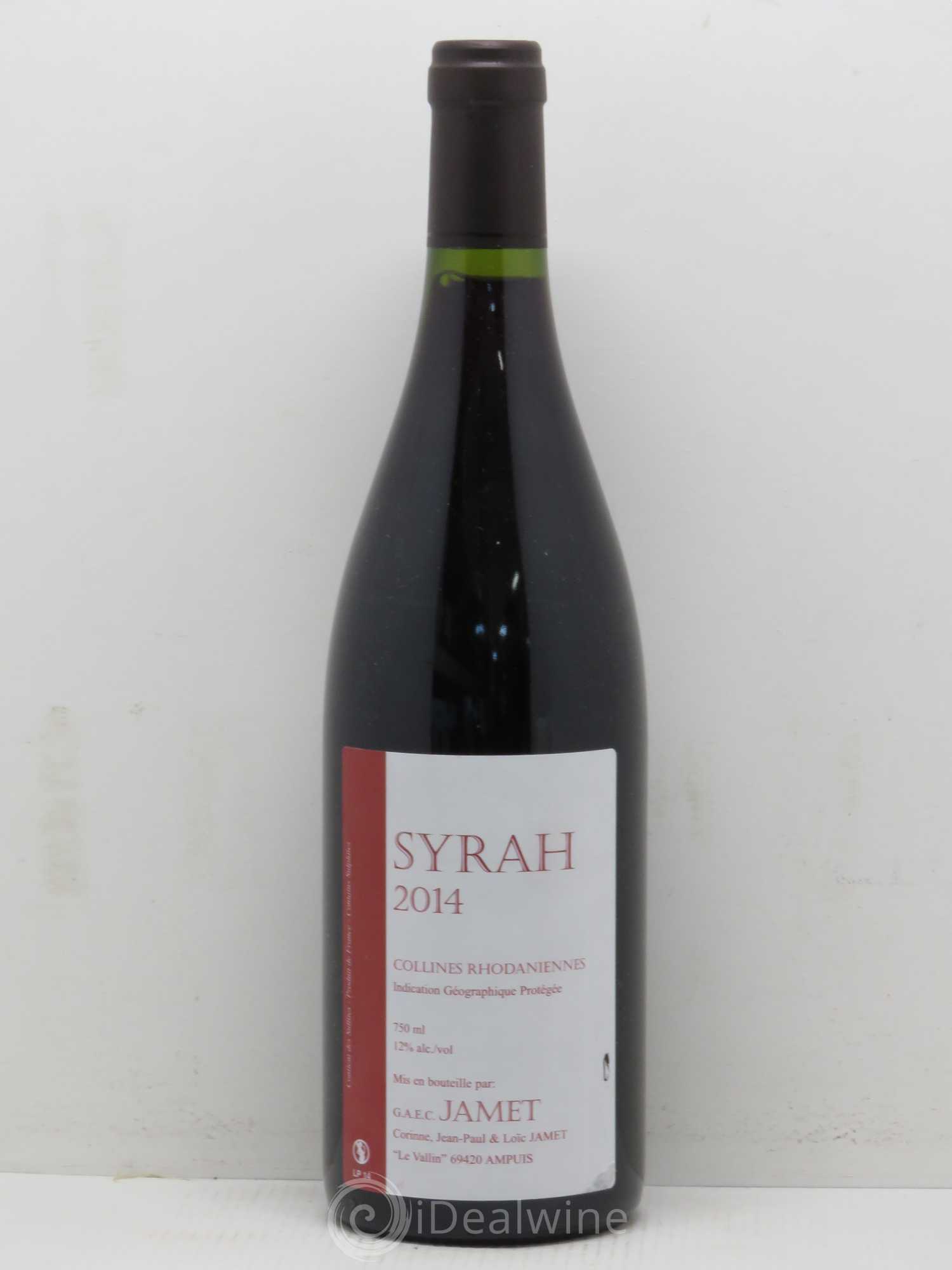 Rhône I.G.P. Collines Rhodaniennes Syrah Domaine Jamet 2014 - Posten von 1 Flasche - 0