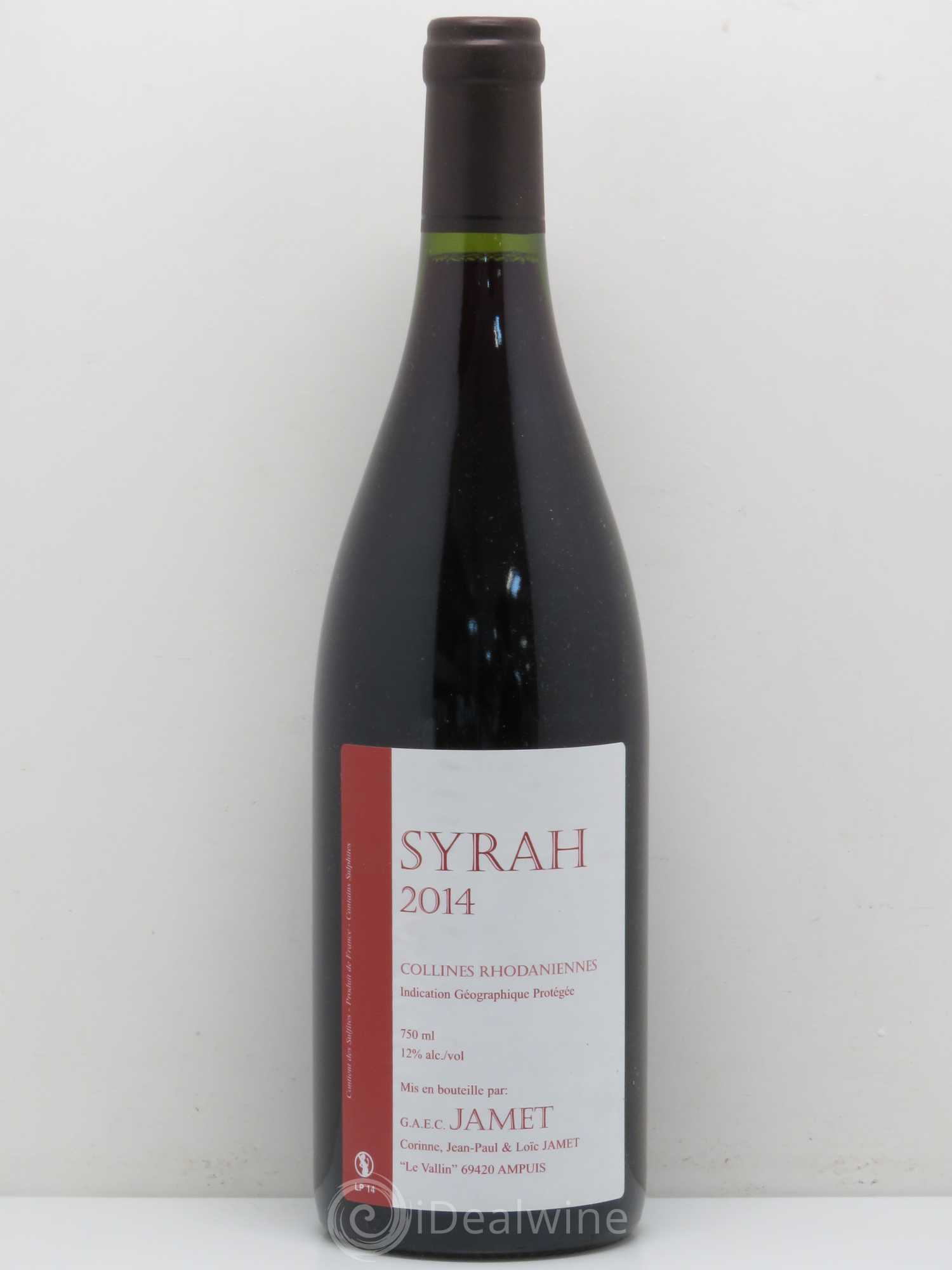 Divers I.G.P Collines Rhodaniennes Syrah Jamet 2014 - Lot de 1 bouteille - 0