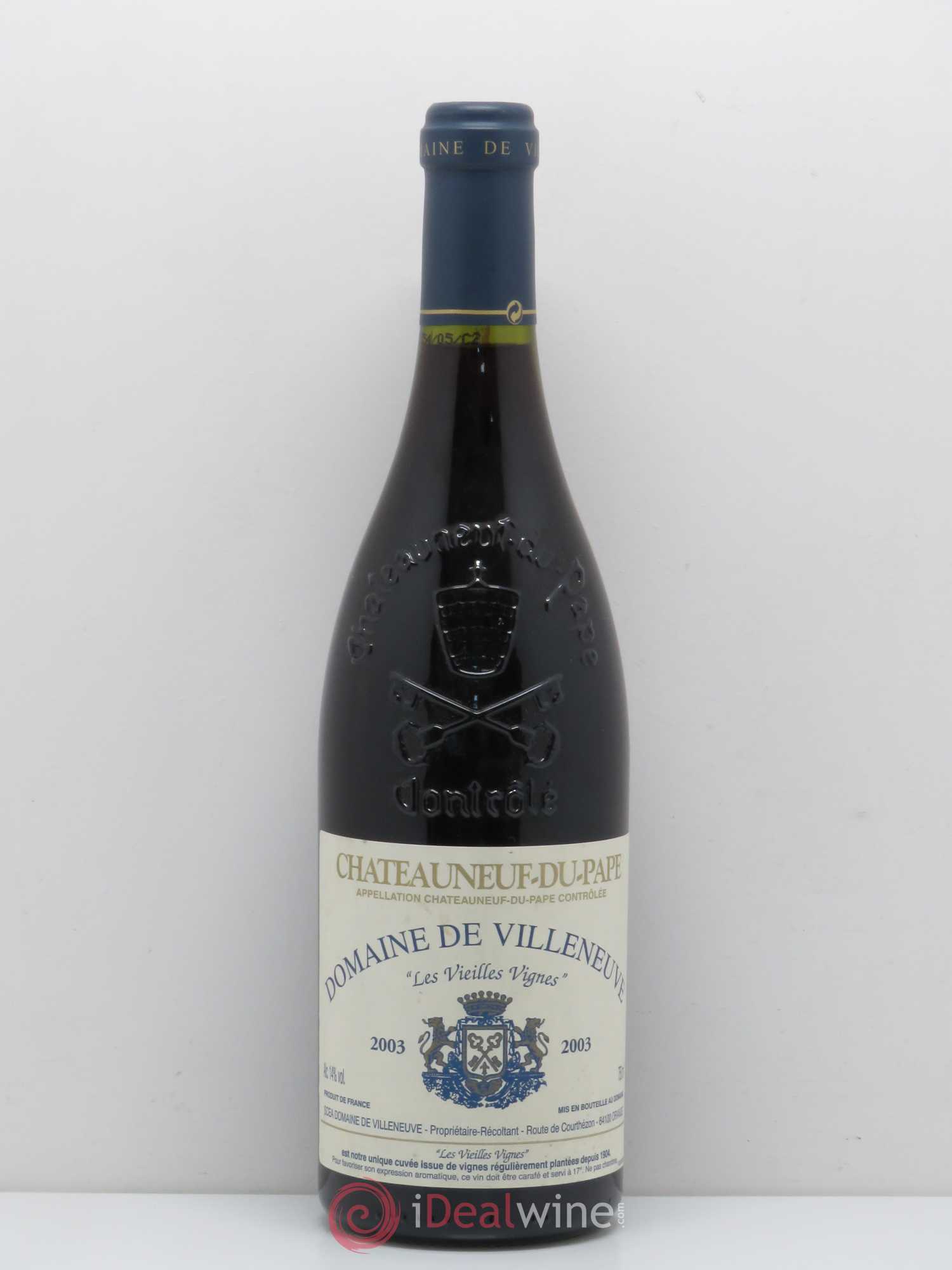 Châteauneuf-du-Pape Domaine de Villeneuve Les Vieilles Vignes 2003 - Posten von 1 Flasche - 0
