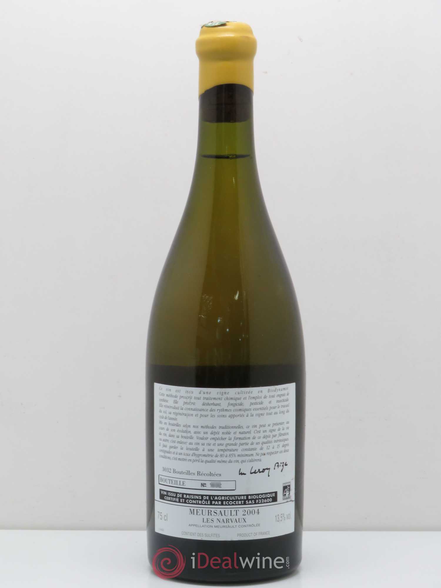Meursault Les Narvaux d'Auvenay (Domaine) 2004 - Lot de 1 bouteille - 1