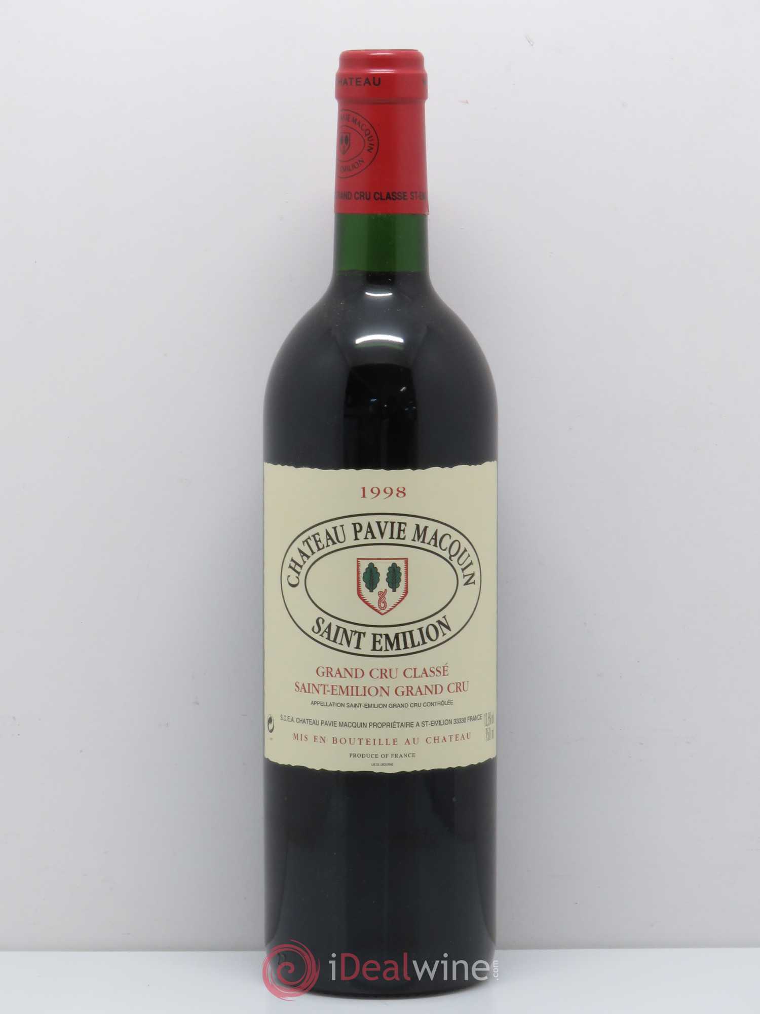 Château Pavie Macquin 1er Grand Cru Classé B 1998 - Lot de 1 bouteille - 0