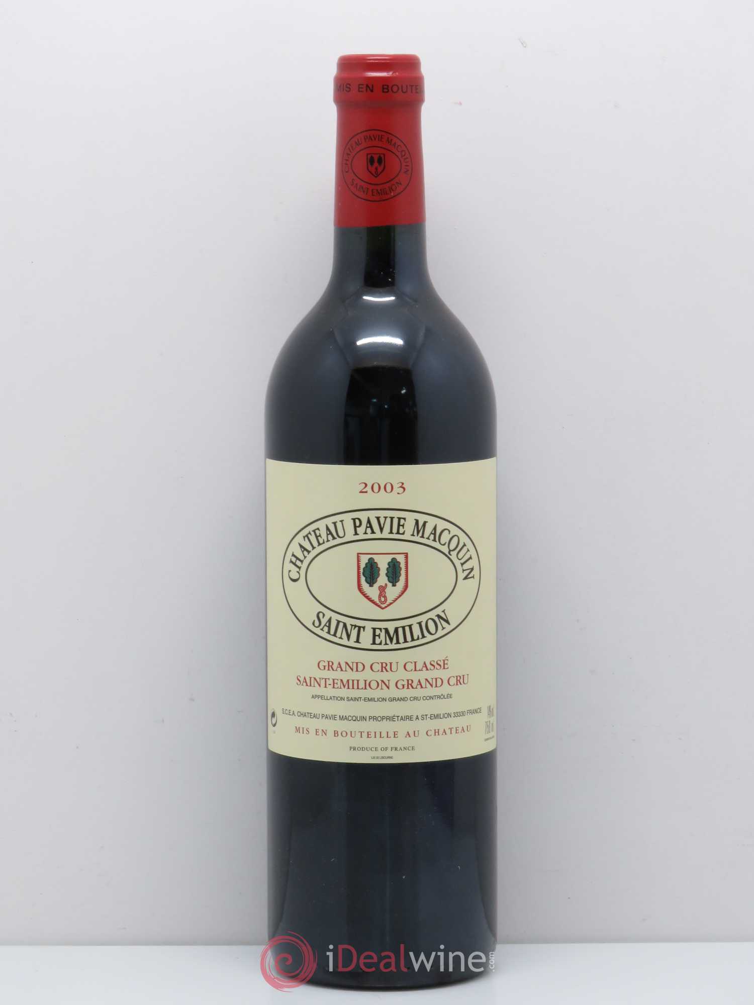 Château Pavie Macquin 1er Grand Cru Classé B 2003 - Lot de 1 bouteille - 0