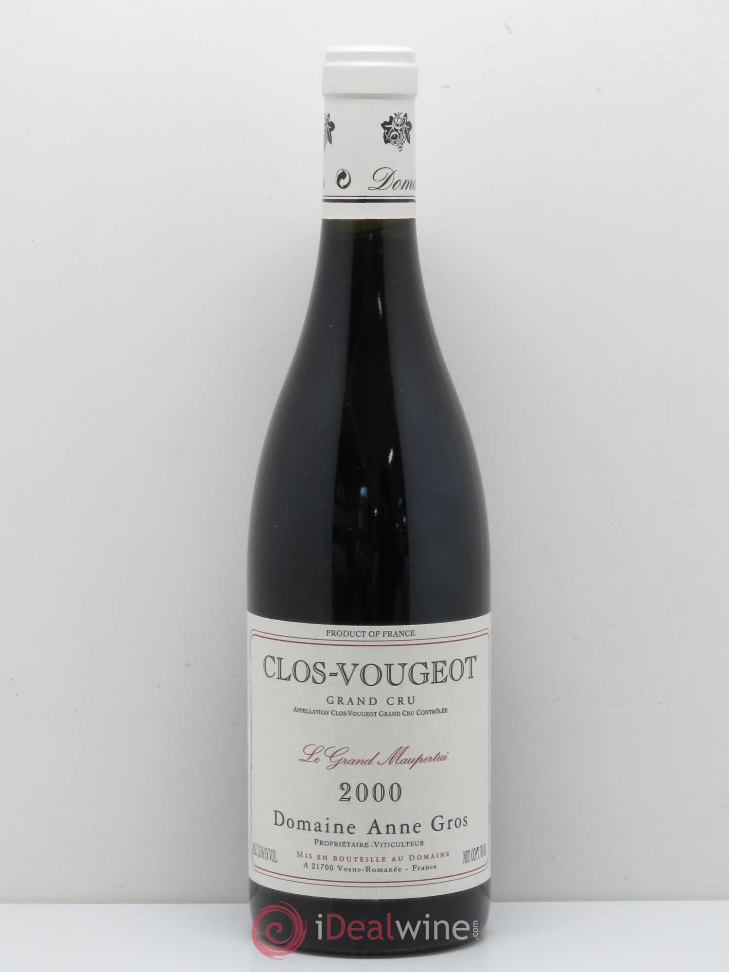Clos de Vougeot Grand Cru Le Grand Maupertui Anne Gros 2000 - Lot de 1 bouteille - 0