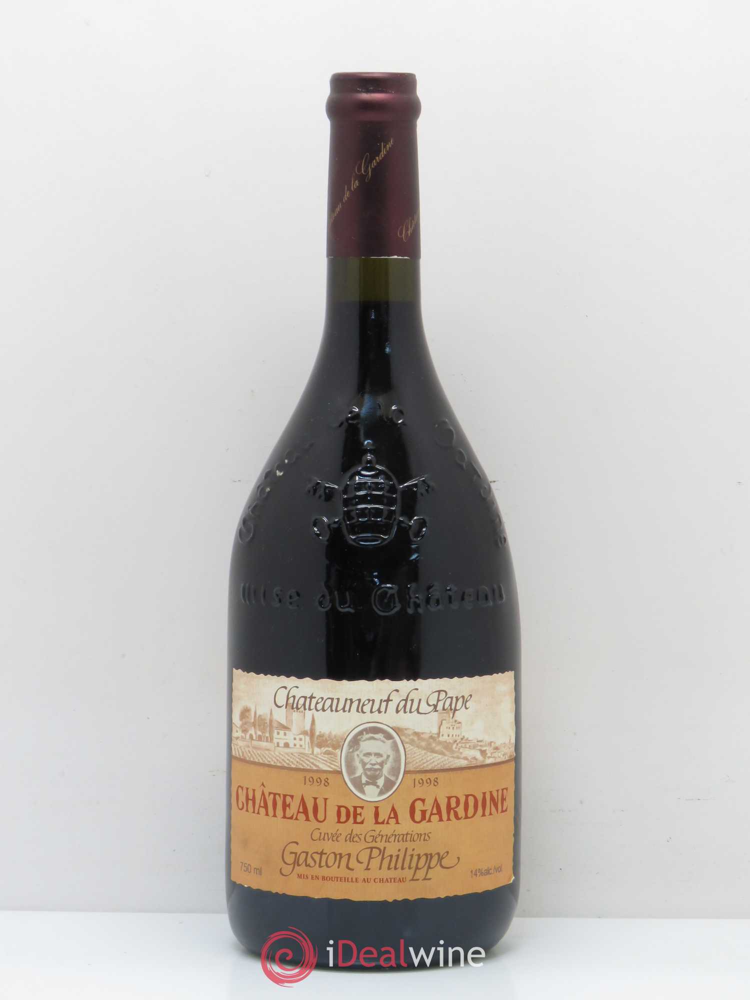 Châteauneuf-du-Pape Château de La Gardine Cuvée des Générations Gaston Philippe Famille Brunel 1998 - Lot de 1 bouteille - 0