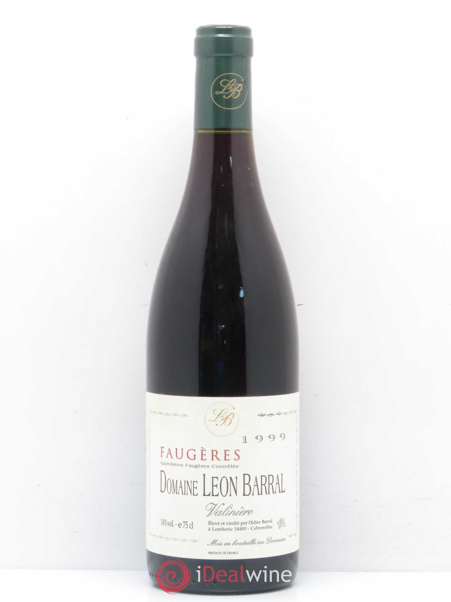 Faugères Valinière Domaine Léon Barral 1999 - Lot de 1 bouteille - 0