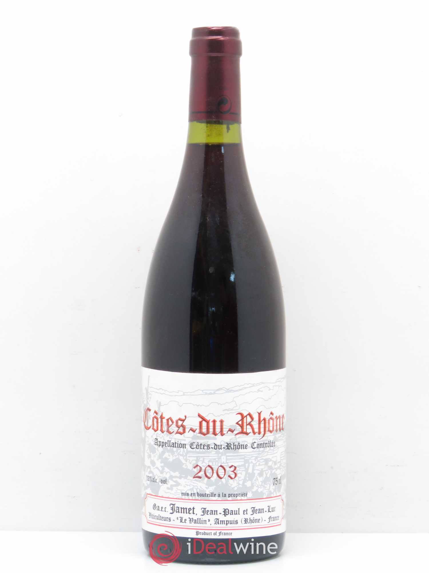 Côtes-du-Rhône Jamet (Domaine) 2003 - Lot de 1 bouteille - 0