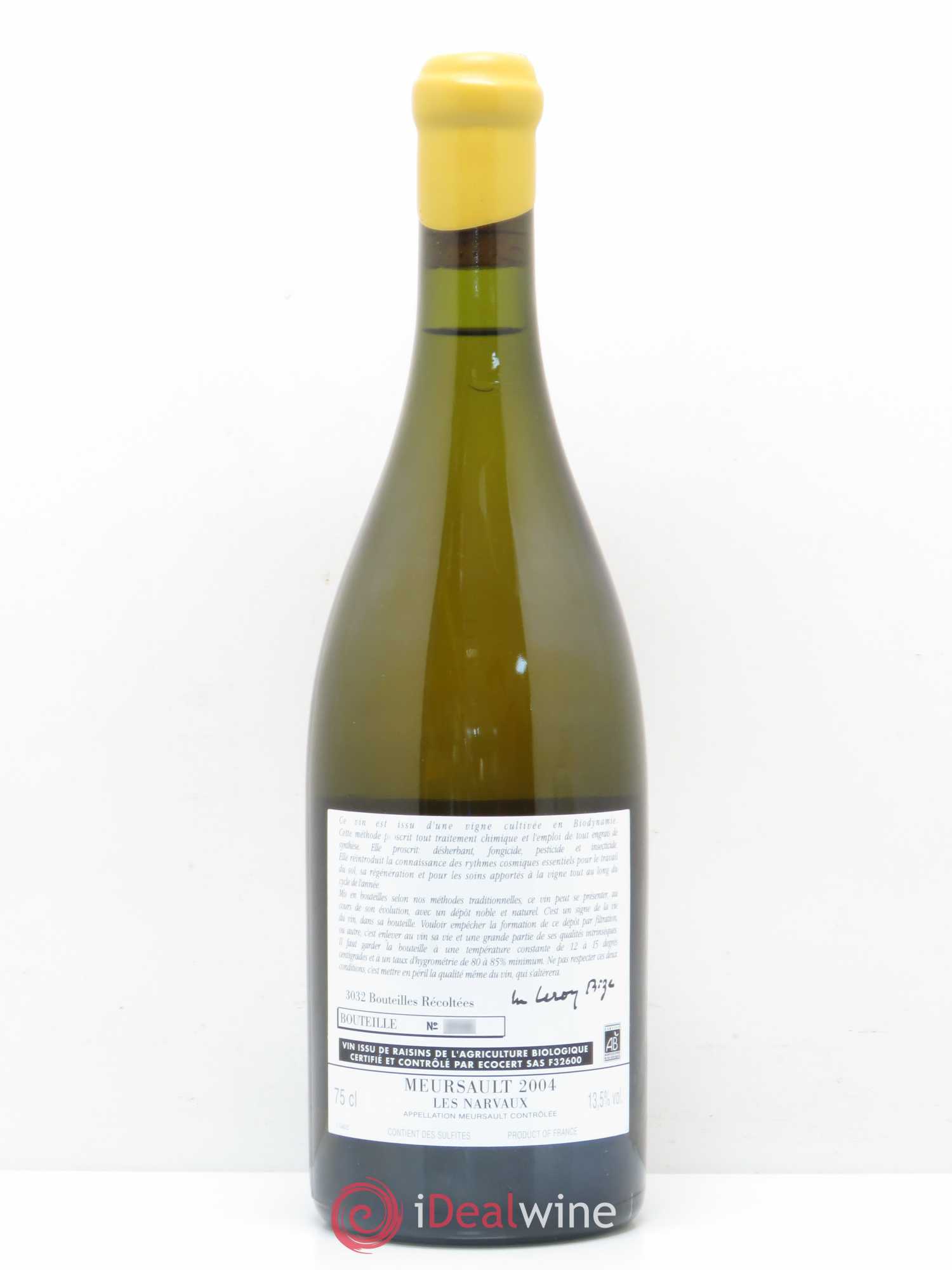 Meursault Les Narvaux d'Auvenay (Domaine) 2004 - Lot de 1 bouteille - 1