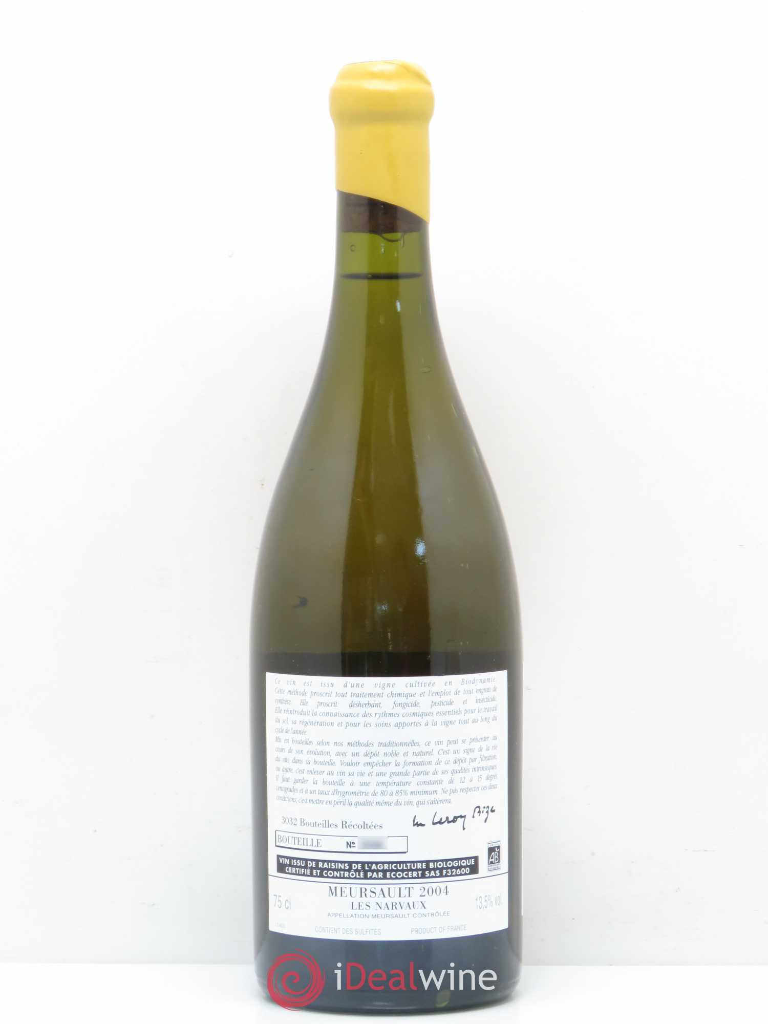 Meursault Les Narvaux d'Auvenay (Domaine) 2004 - Lot de 1 bouteille - 1