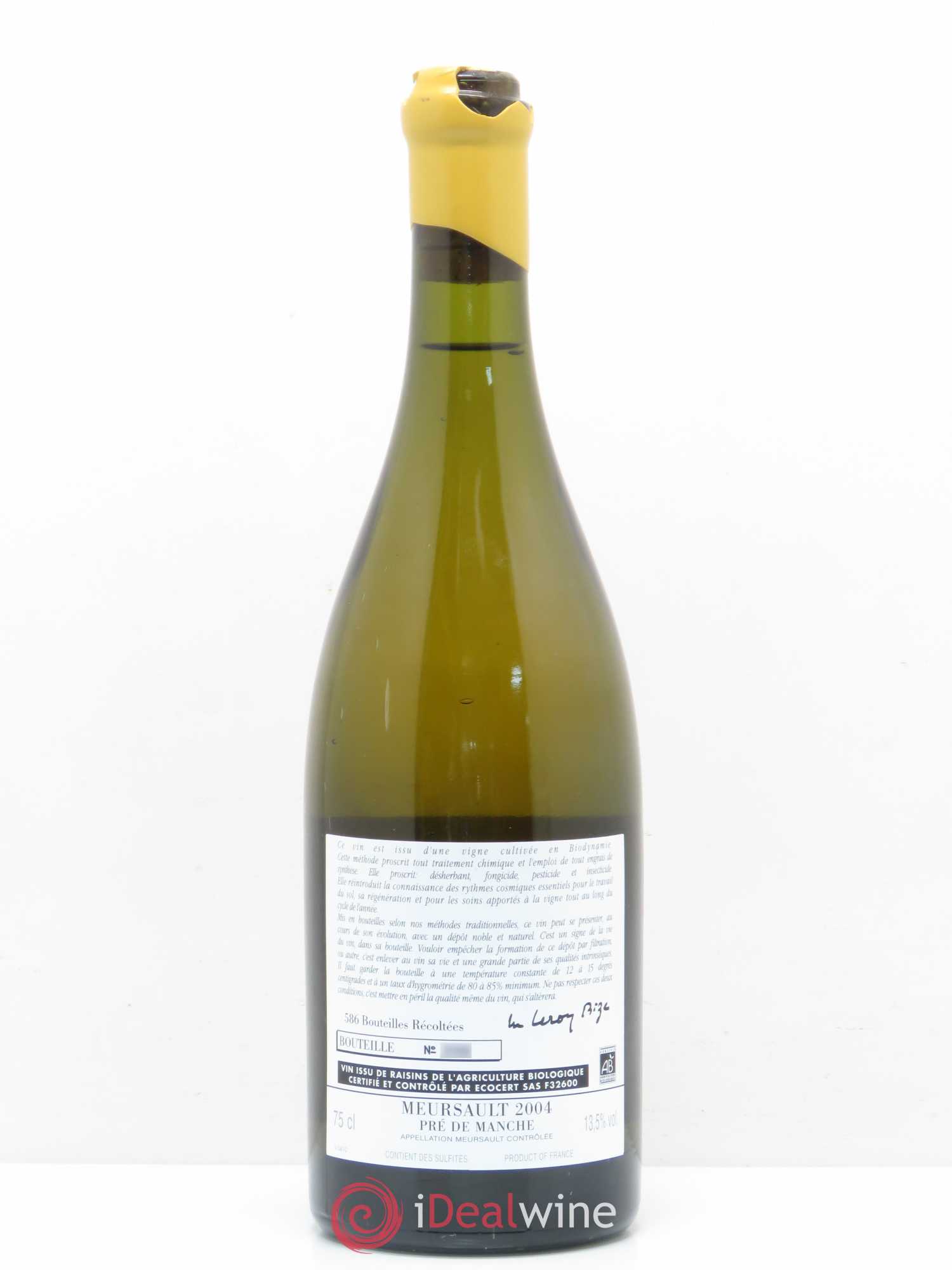 Meursault Pré de Manche d'Auvenay (Domaine) 2004 - Lot de 1 bouteille - 1