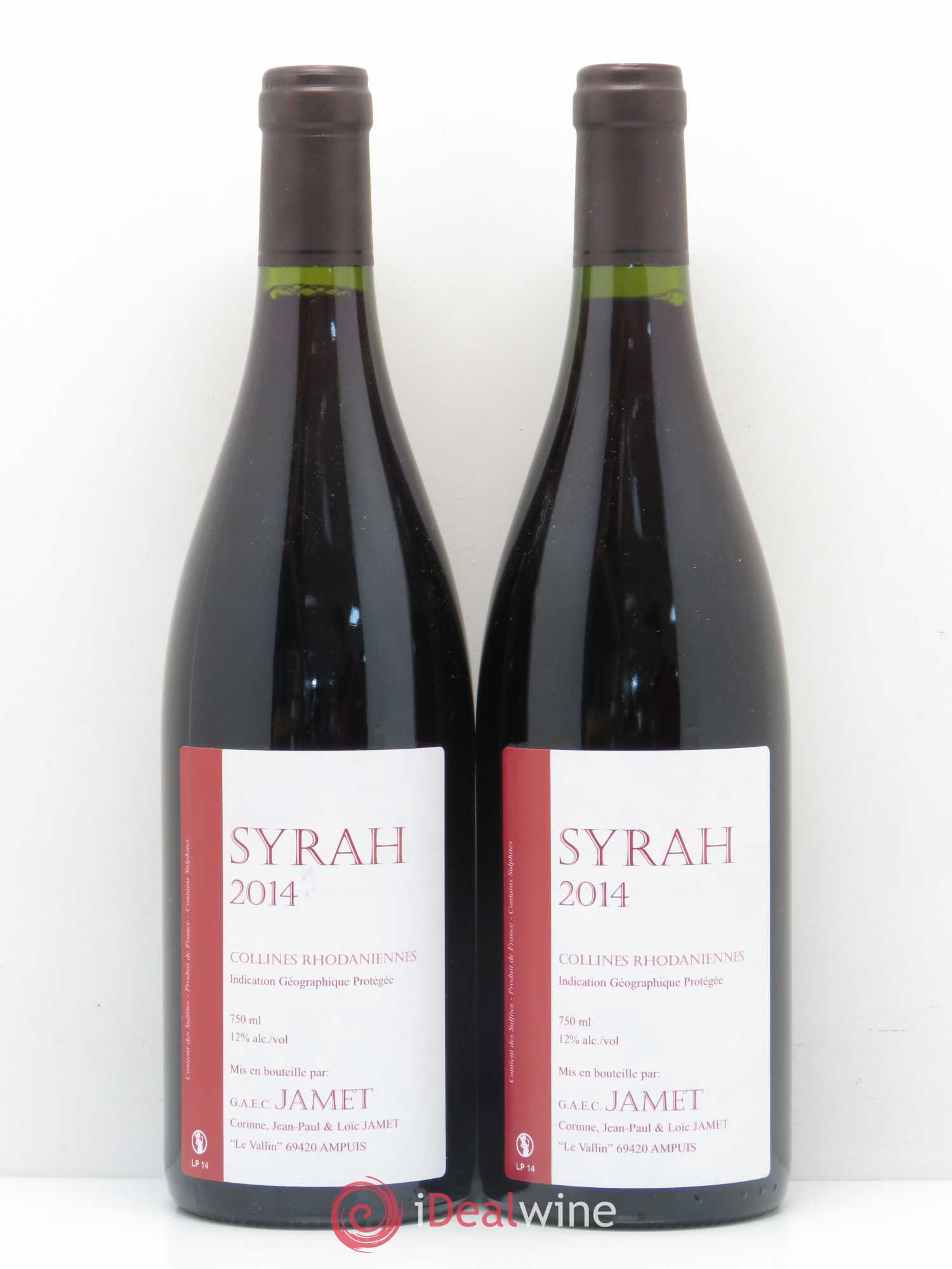 Divers IGP Collines Rhodaniennes Syrah Jamet 2014 - Lot of 2 bottles - 0