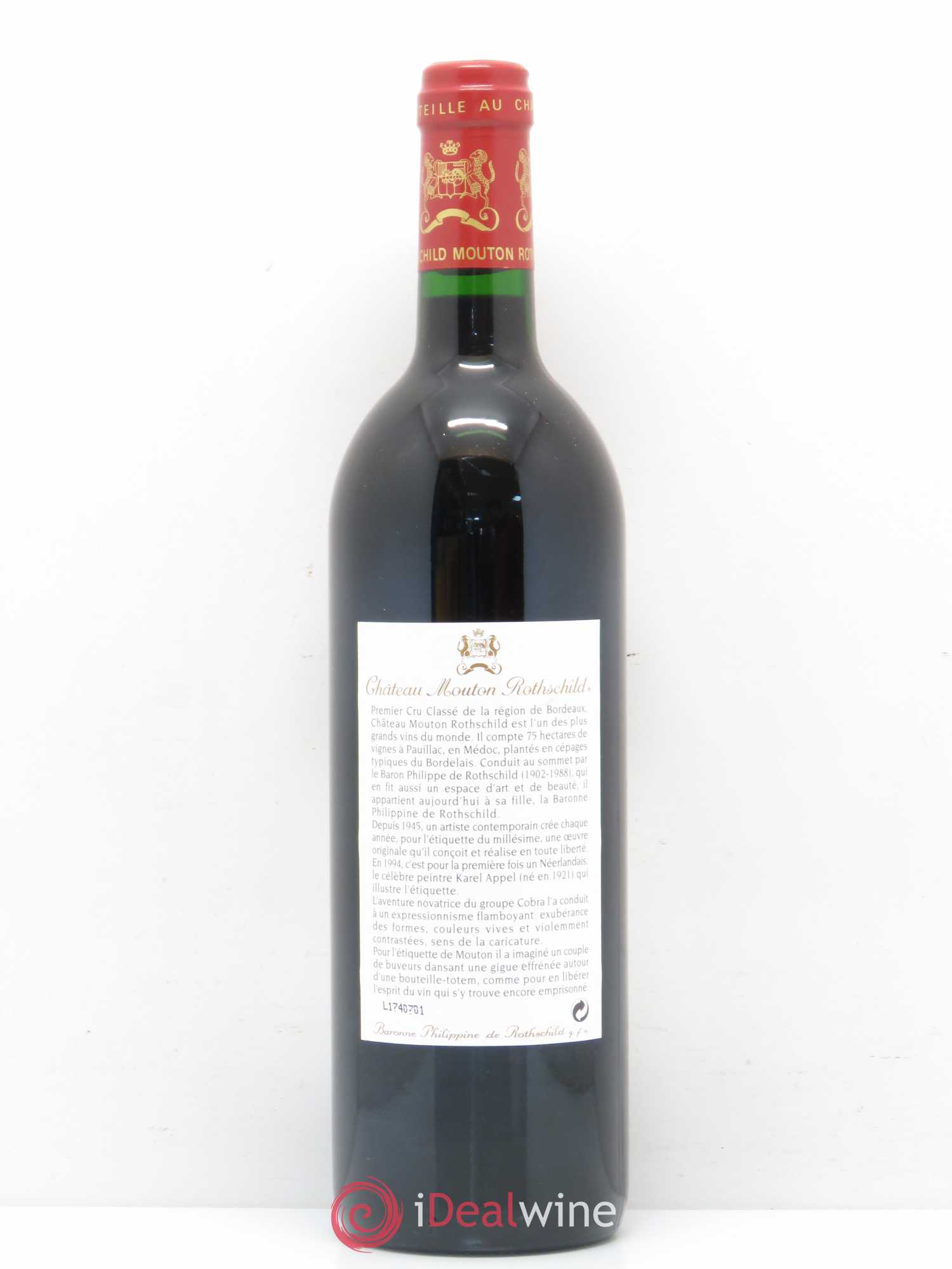 Château Mouton Rothschild 1er Grand Cru Classé 1994 - Lot de 1 bouteille - 1
