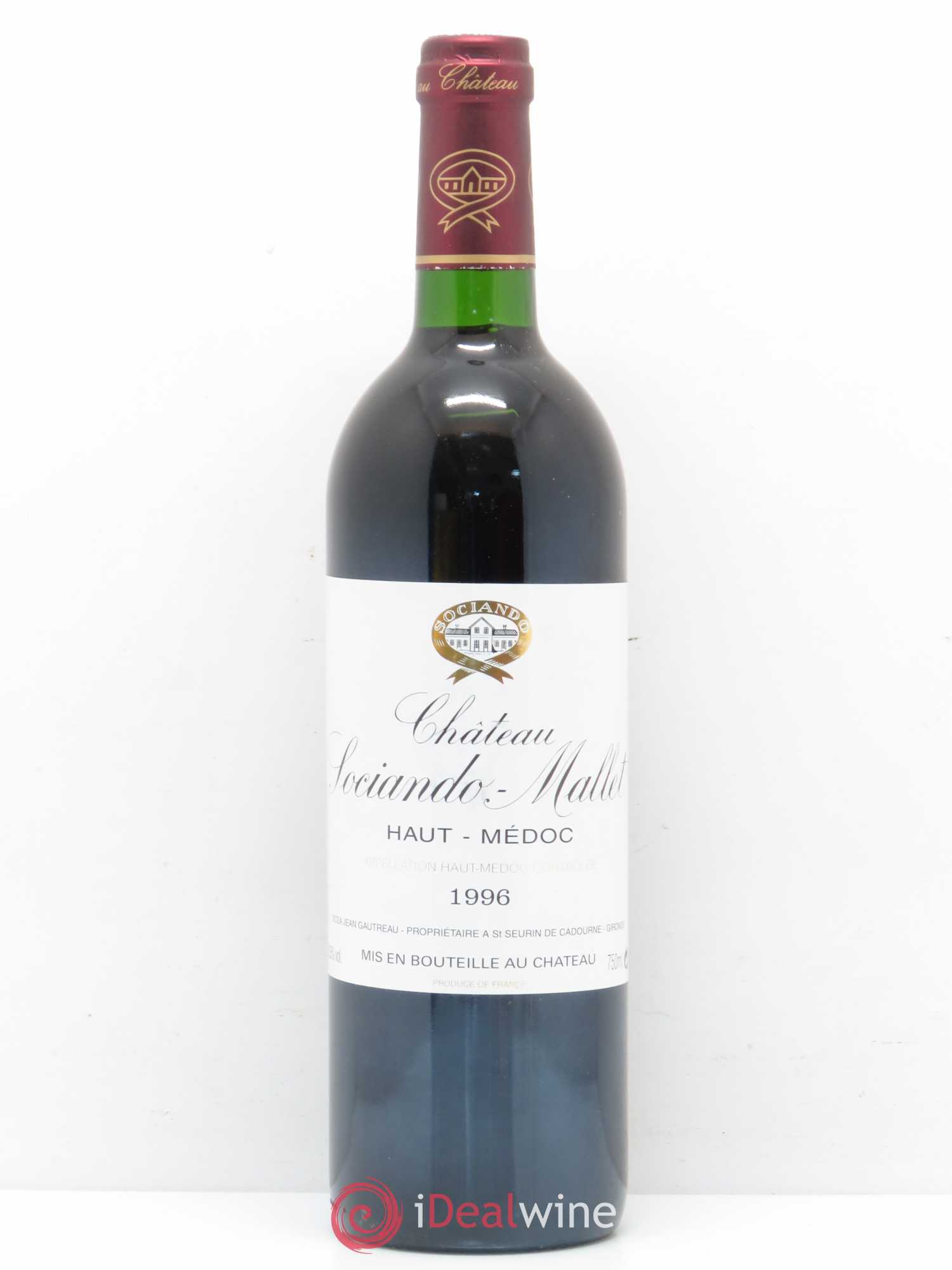 Château Sociando Mallet 1996 - Lot de 1 bouteille - 0