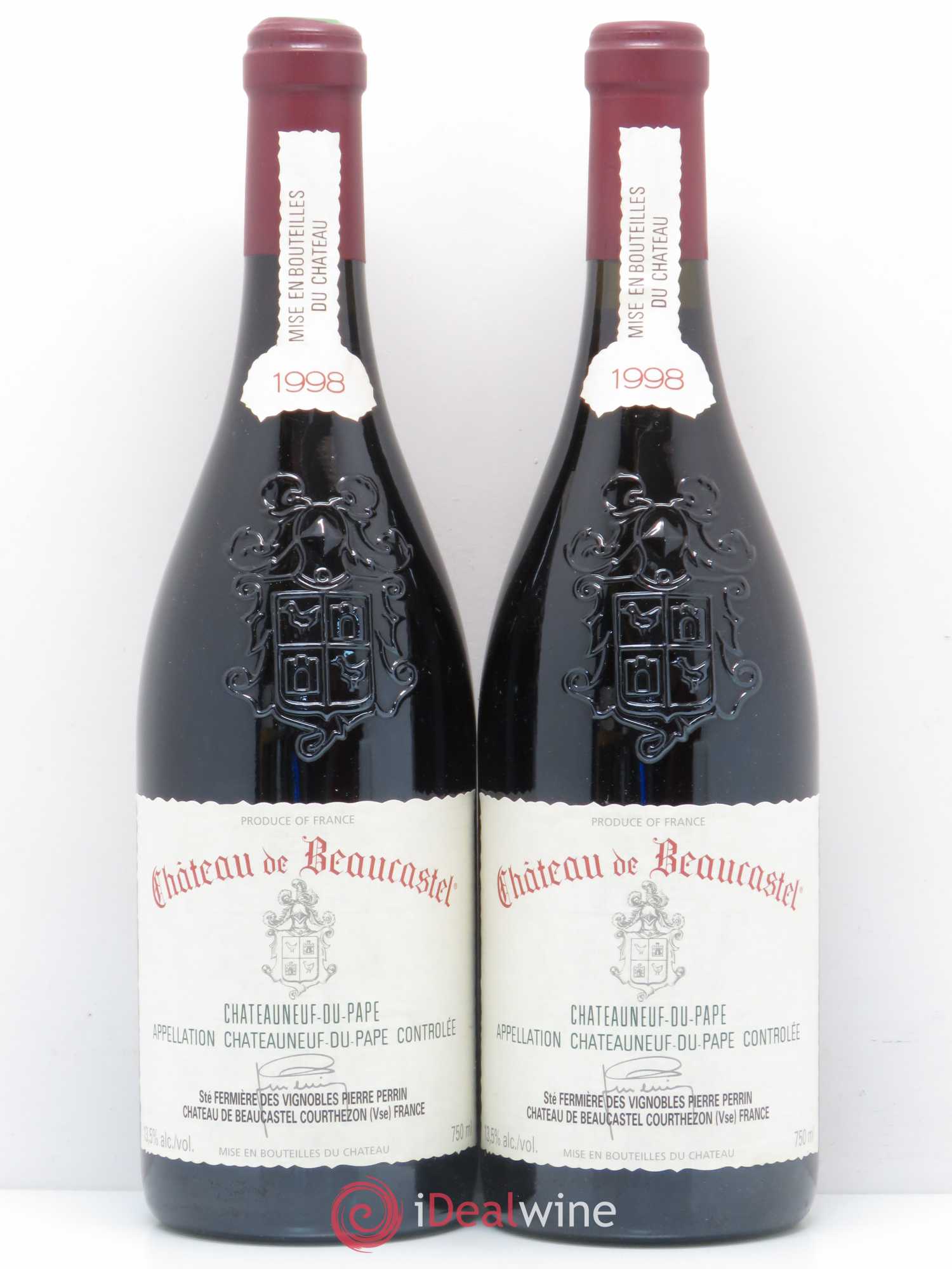 Châteauneuf-du-Pape Château de Beaucastel Famille Perrin 1998 - Lot de 2 bouteilles - 0