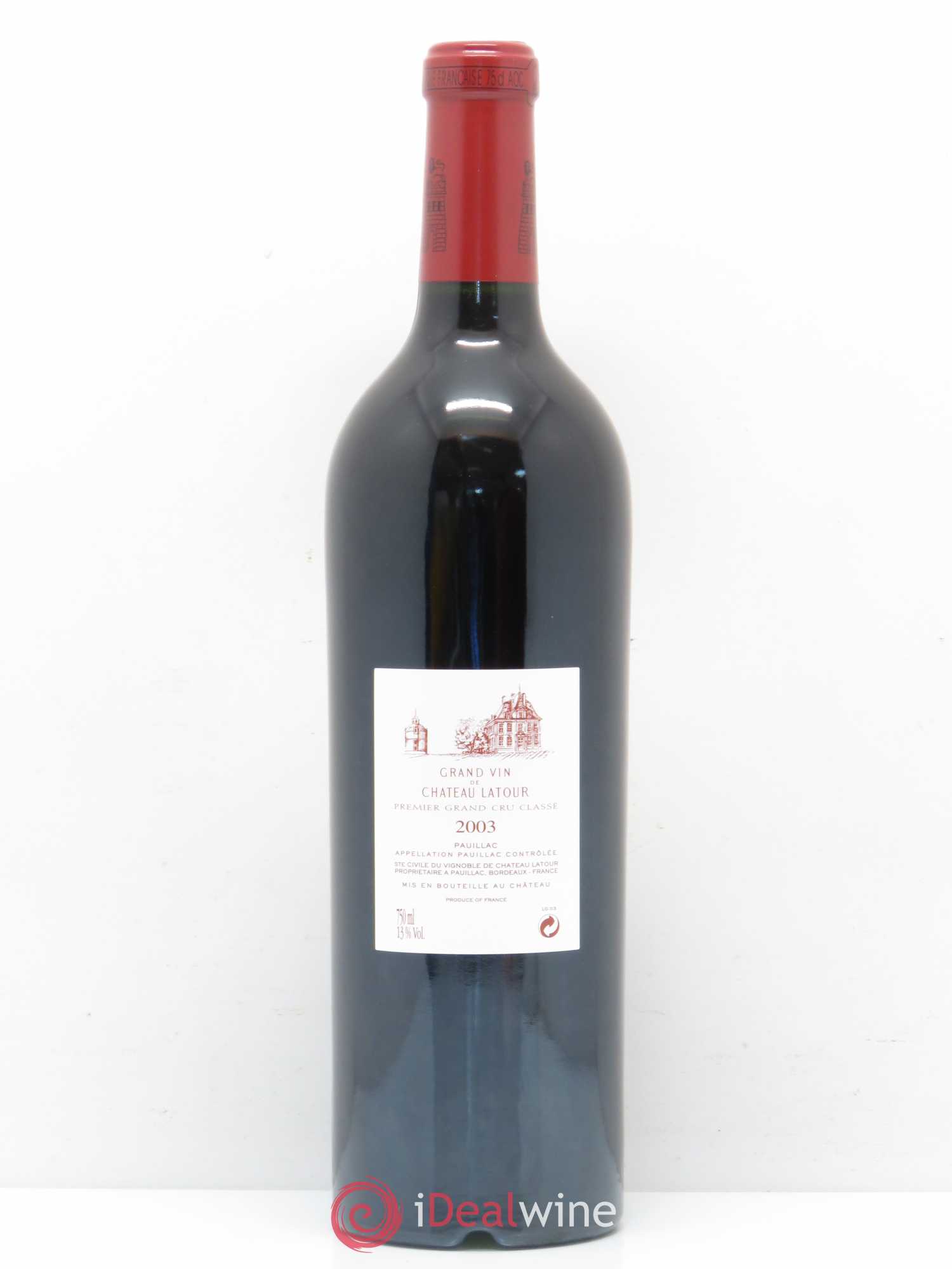 Château Latour 1er Grand Cru Classé 2003 - Lot de 1 bouteille - 1