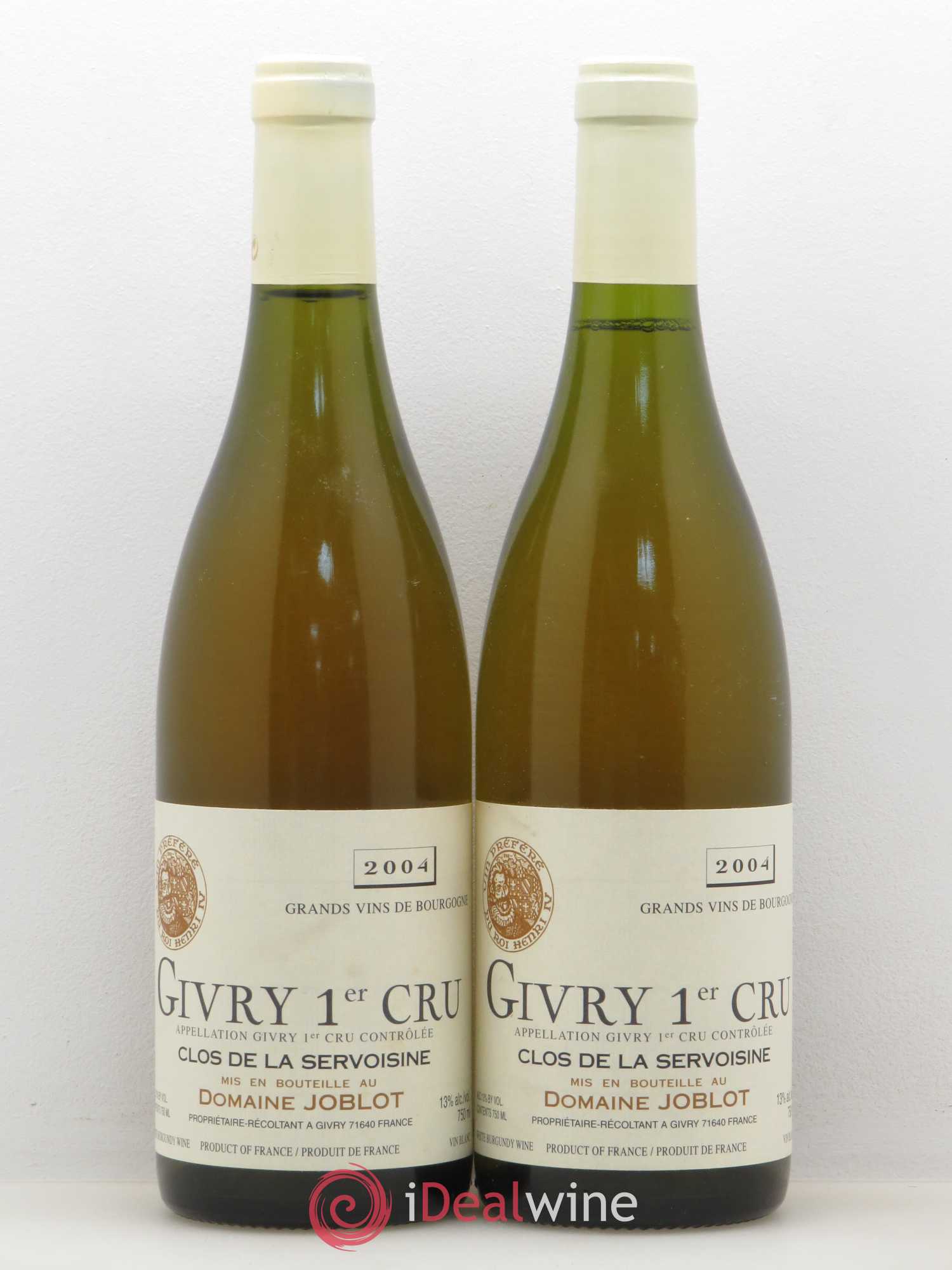 Givry 1er Cru Servoisine Joblot (Domaine) 2004 - Lot de 2 bouteilles - 0