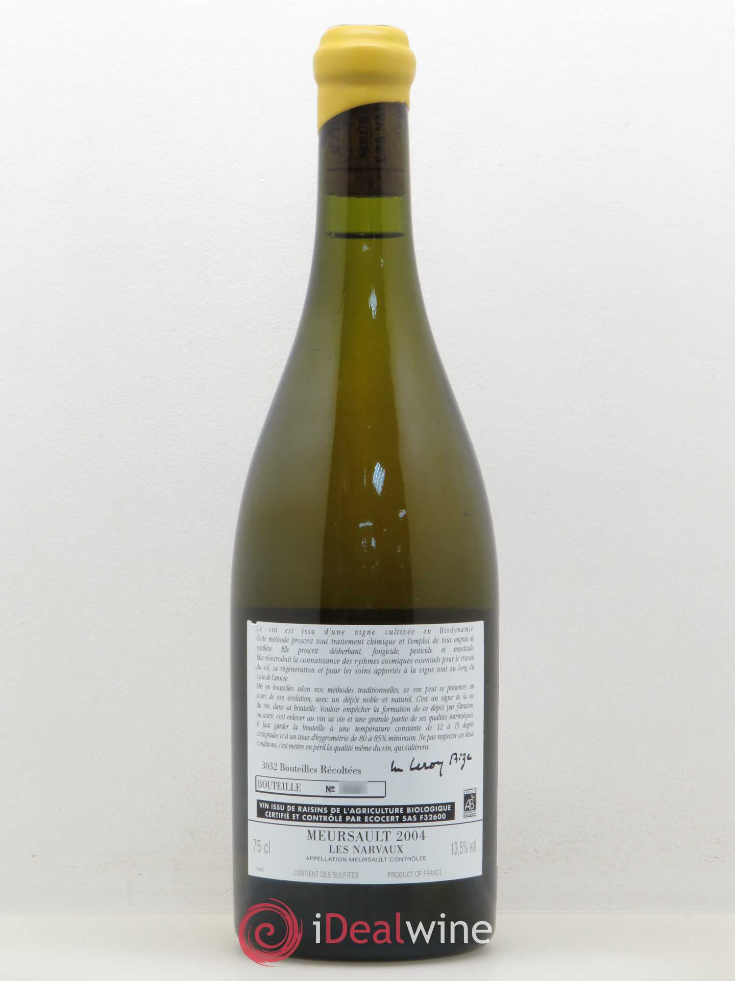 Meursault Les Narvaux d'Auvenay (Domaine) 2004 - Lot de 1 bouteille - 1