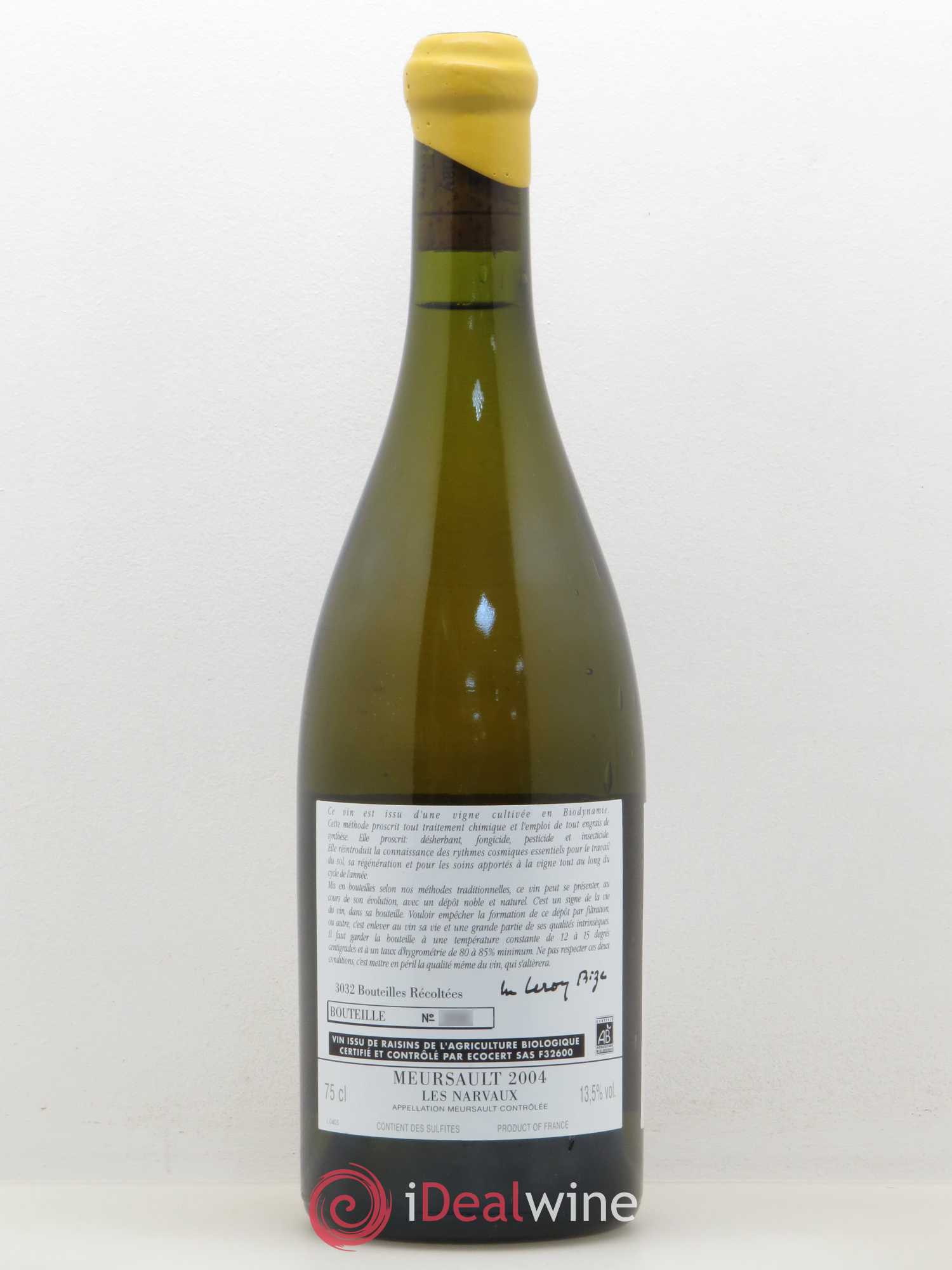 Meursault Les Narvaux d'Auvenay (Domaine) 2004 - Lot de 1 bouteille - 1