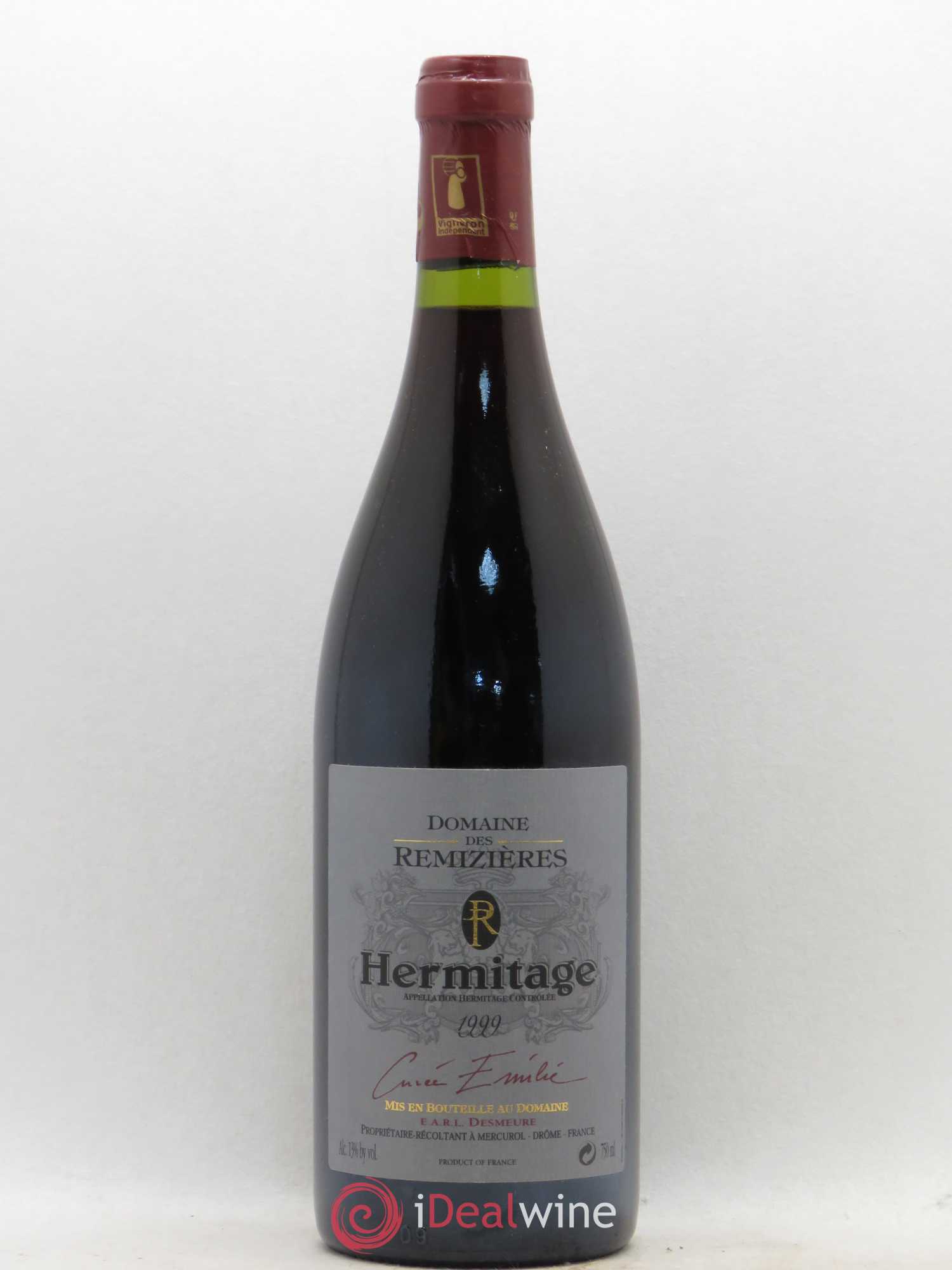 Hermitage Cuvée Emilie Rémizières (Domaine des) 1999 - Lot de 1 bouteille - 0