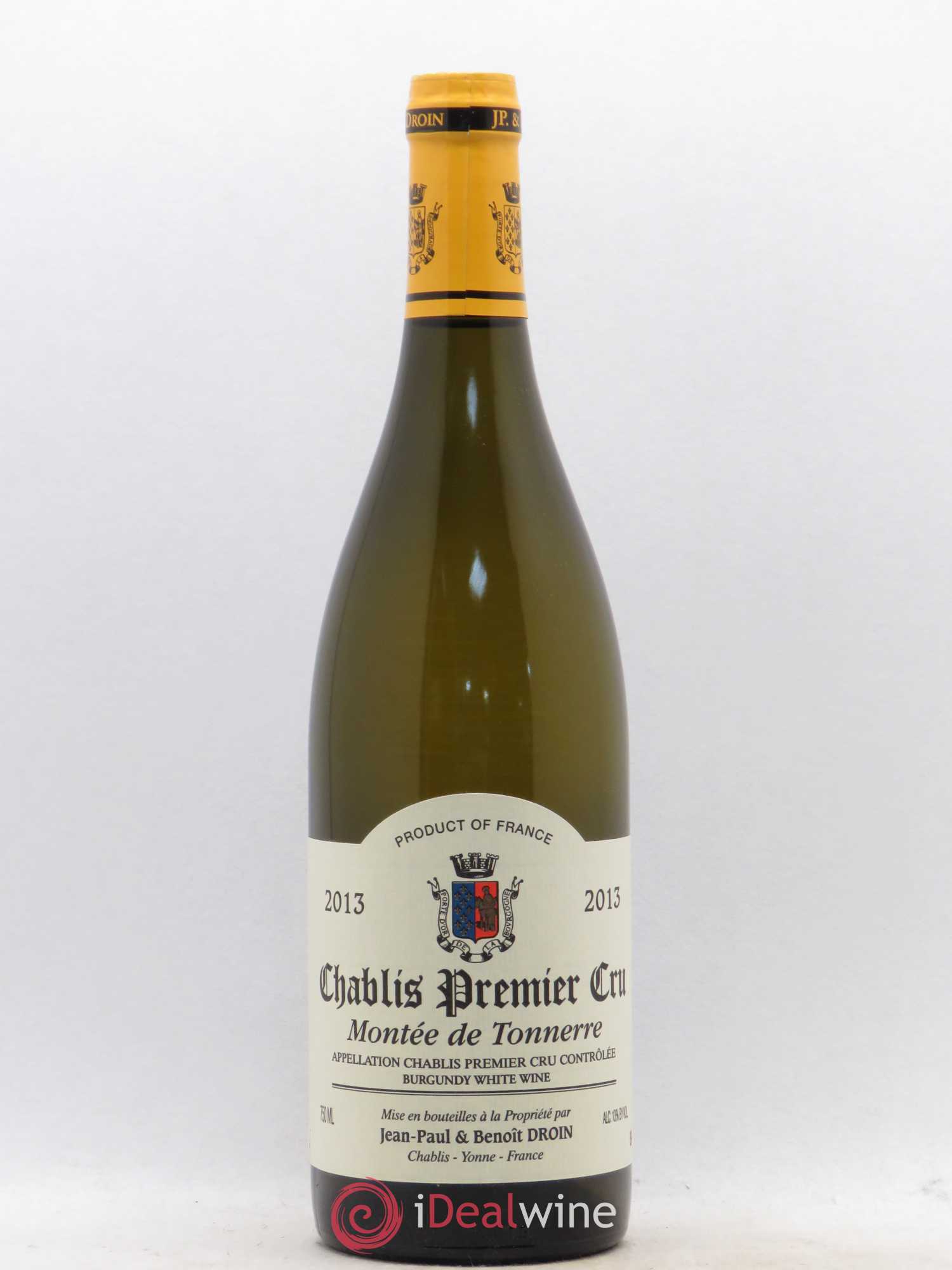 Chablis 1er Cru Montée de Tonnerre Jean-Paul & Benoît Droin (Domaine) 2013 - Lot de 1 bouteille - 0