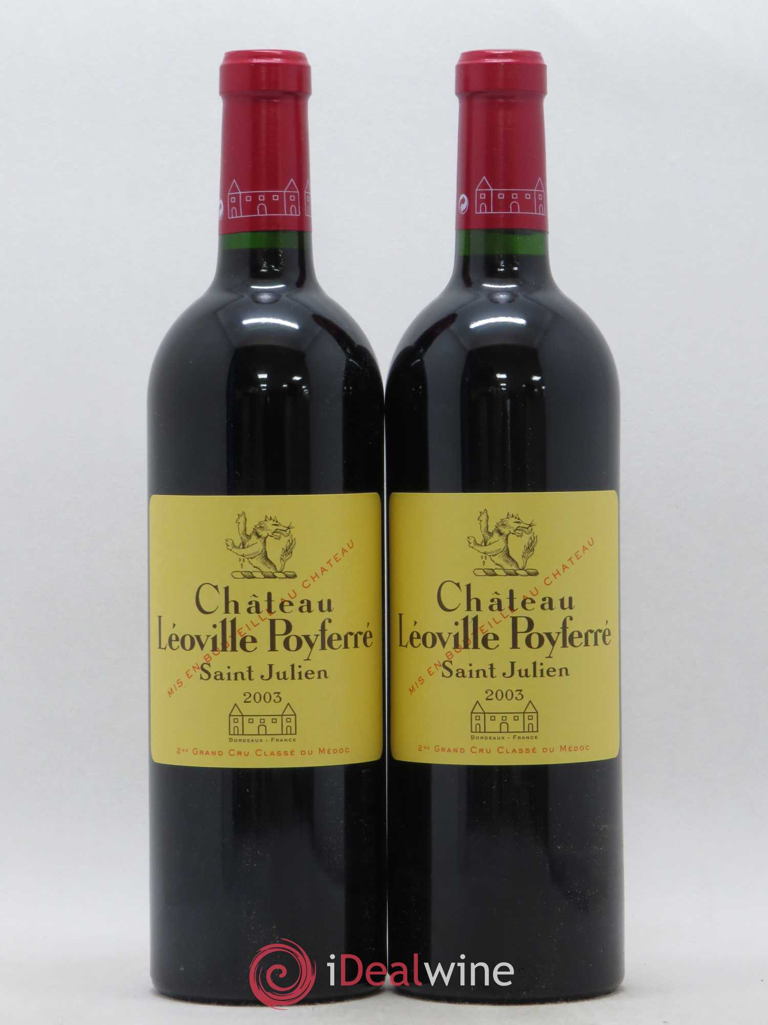 Château Léoville Poyferré 2ème Grand Cru Classé 2003 - Lot de 2 bouteilles - 0