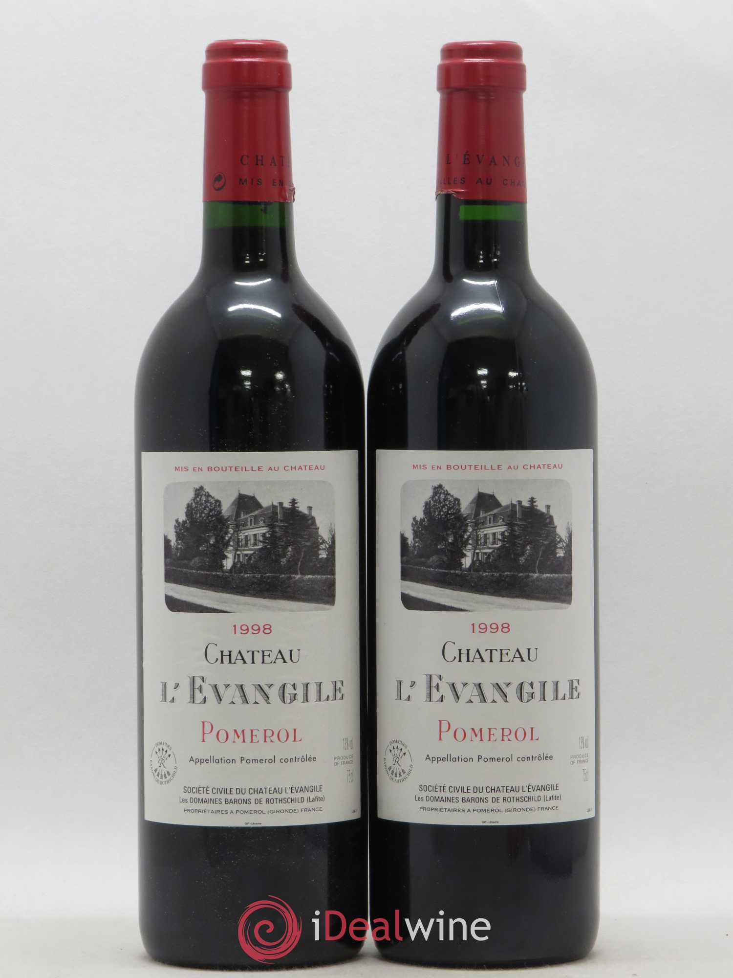 Château l' Évangile 1998 - Lot de 2 bouteilles - 0
