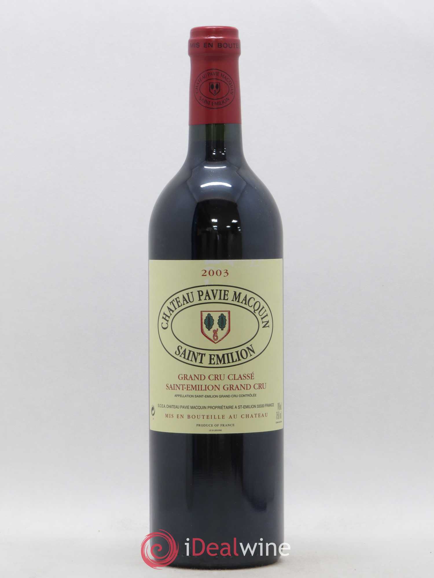 Château Pavie Macquin 1er Grand Cru Classé B 2003 - Lot de 1 bouteille - 0