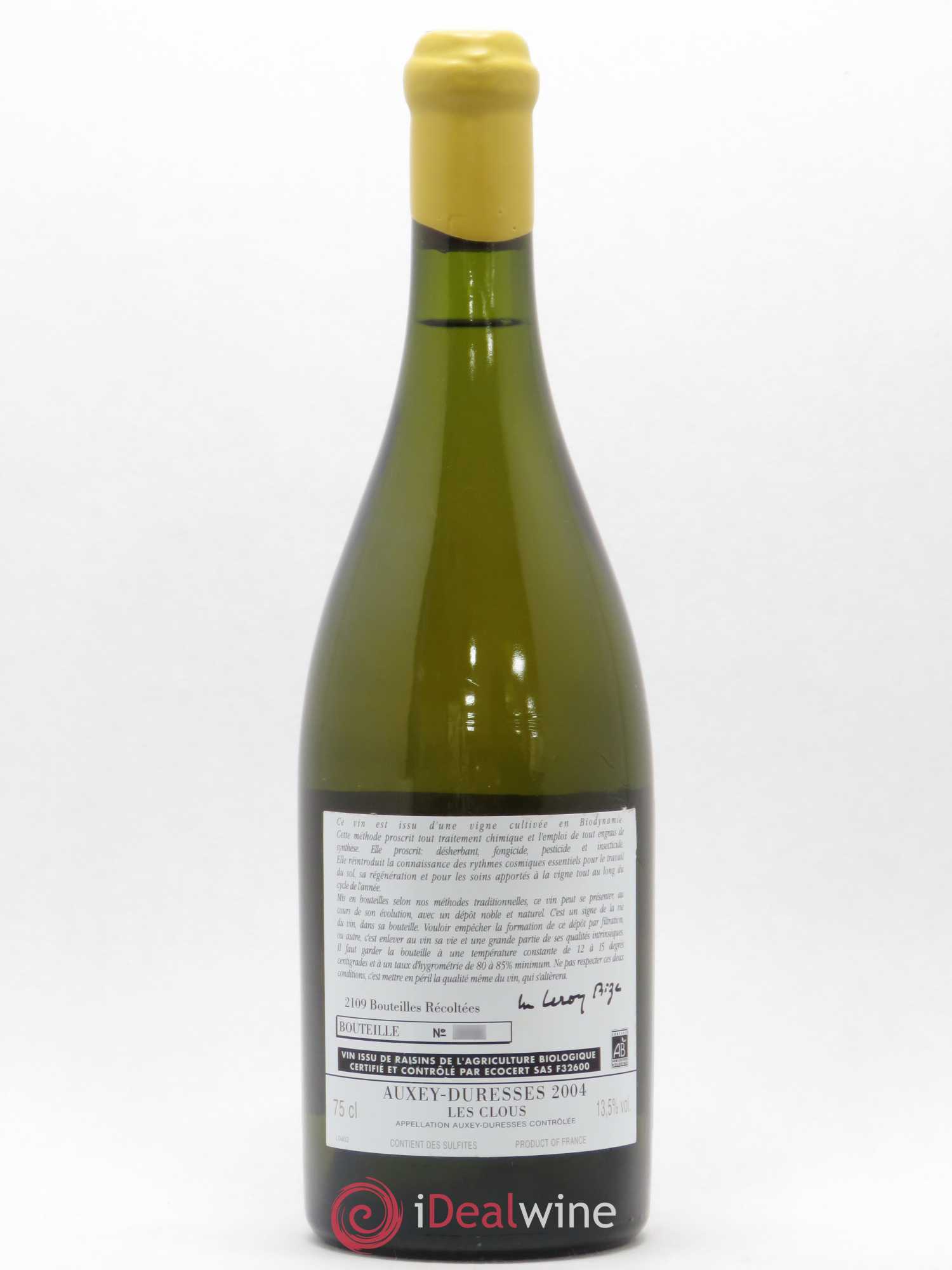 Auxey-Duresses Les Clous d'Auvenay (Domaine) 2004 - Lot de 1 bouteille - 1