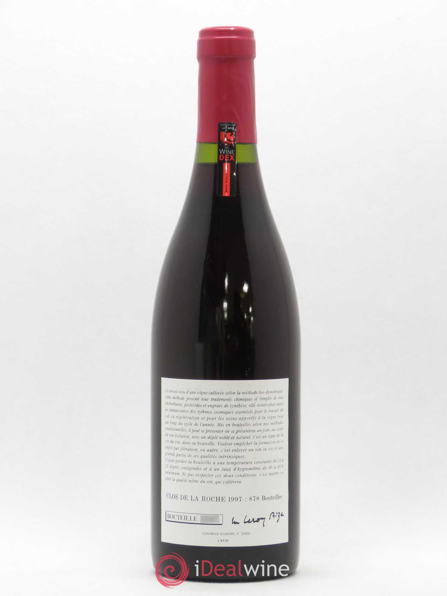 Clos de la Roche Grand Cru Leroy (Domaine) 1997 - Lot de 1 bouteille - 1
