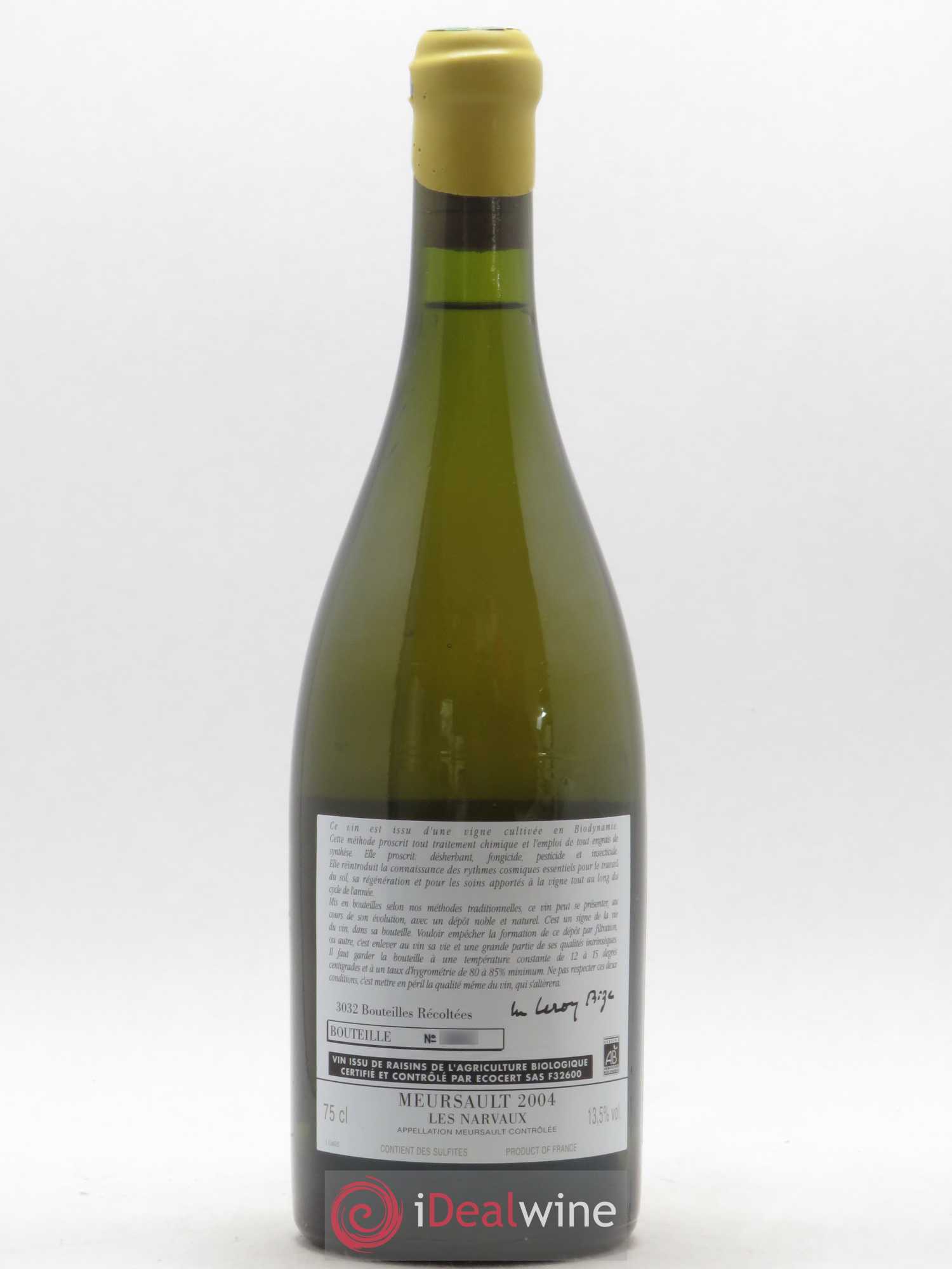 Meursault Les Narvaux d'Auvenay (Domaine) 2004 - Lot de 1 bouteille - 1
