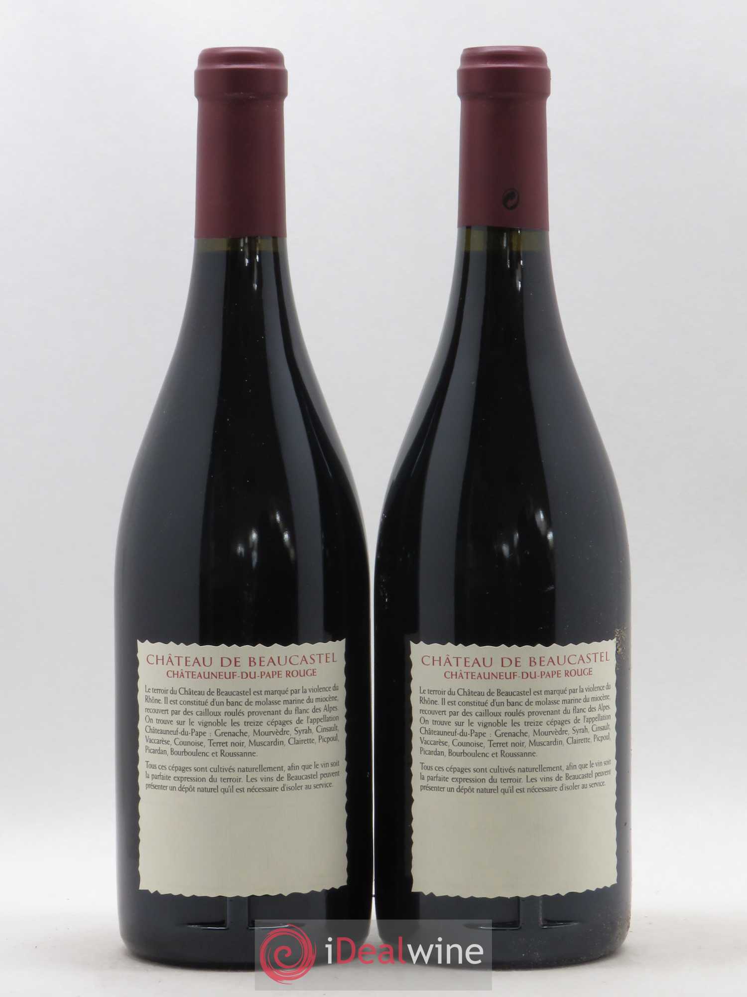 Châteauneuf-du-Pape Château de Beaucastel Famille Perrin 2001 - Lot de 2 bouteilles - 1