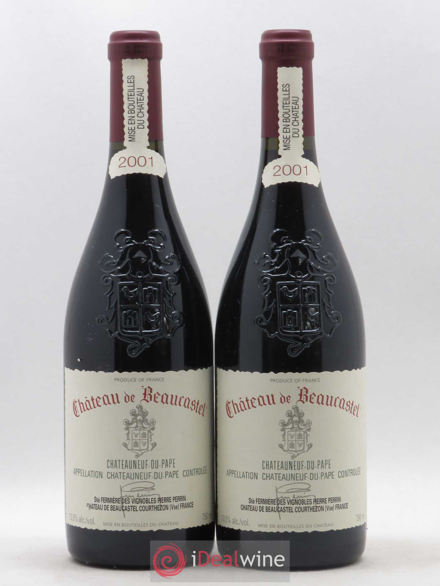 Châteauneuf-du-Pape Château de Beaucastel Famille Perrin 2001 - Lot de 2 bouteilles - 0