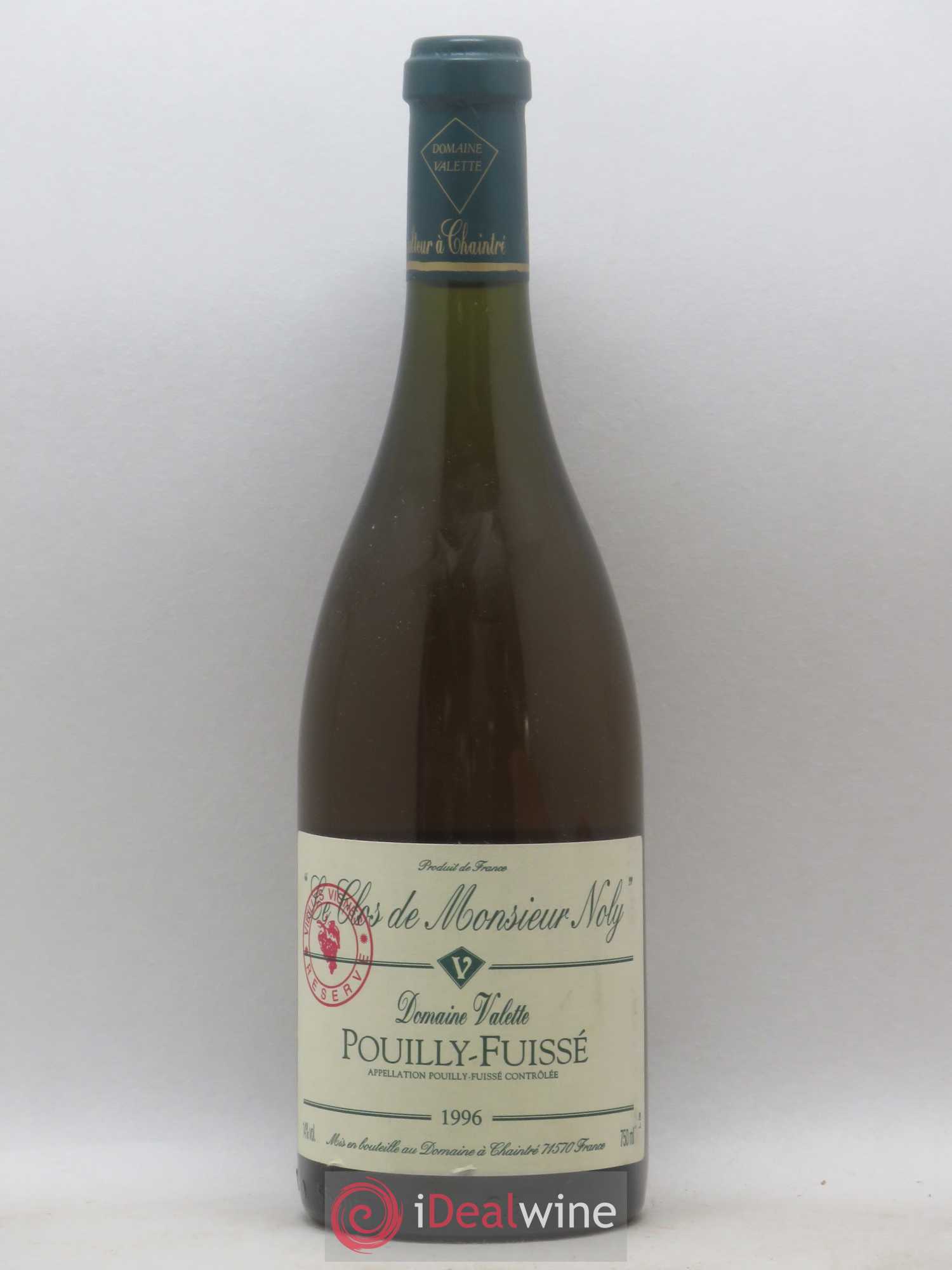 Pouilly-Fuissé Clos de Monsieur Noly Valette (Domaine) Vieilles Vignes Réserve 1996 - Lot de 1 bouteille - 0