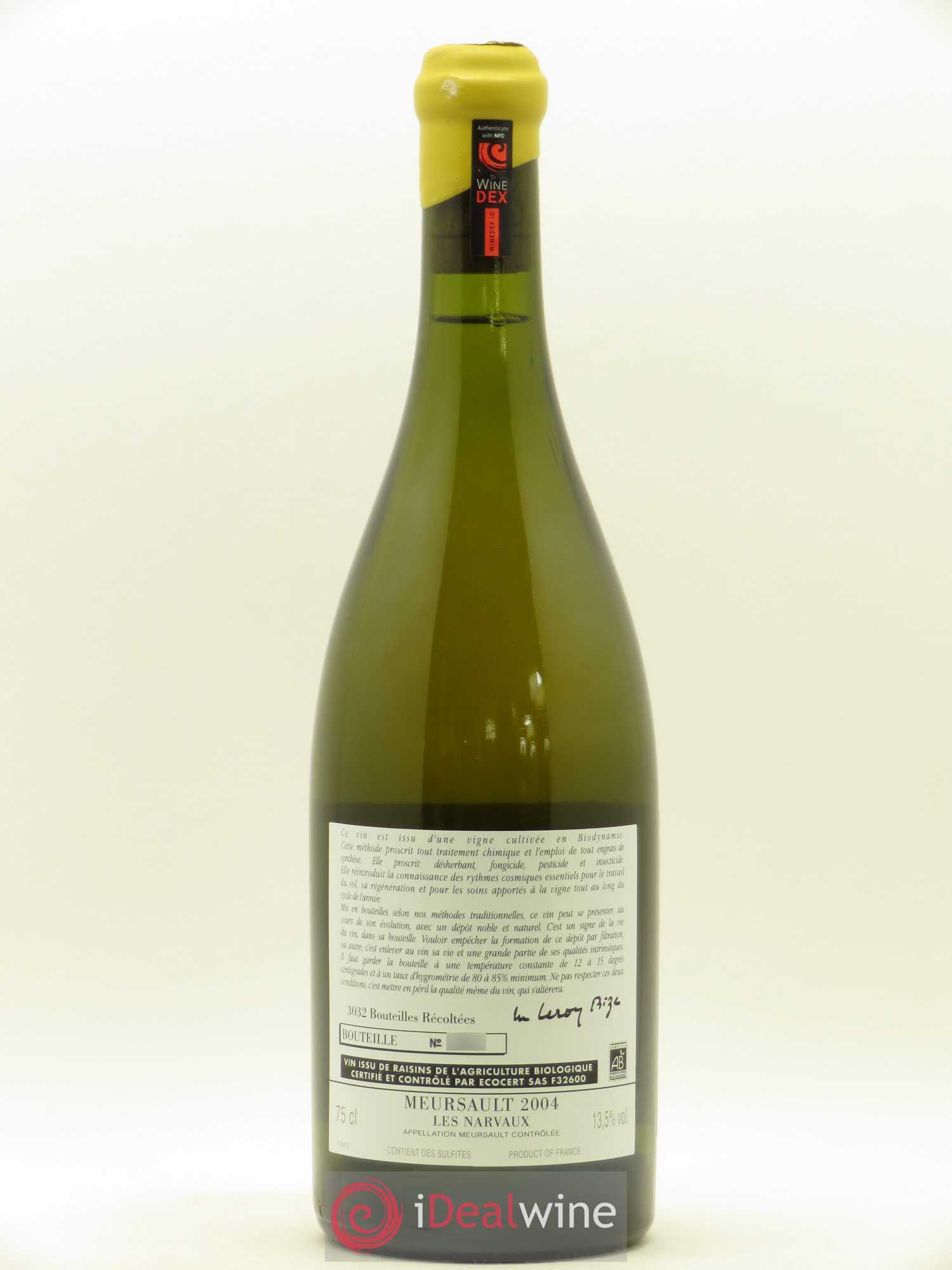 Meursault Les Narvaux d'Auvenay (Domaine) 2004 - Lot de 1 bouteille - 1