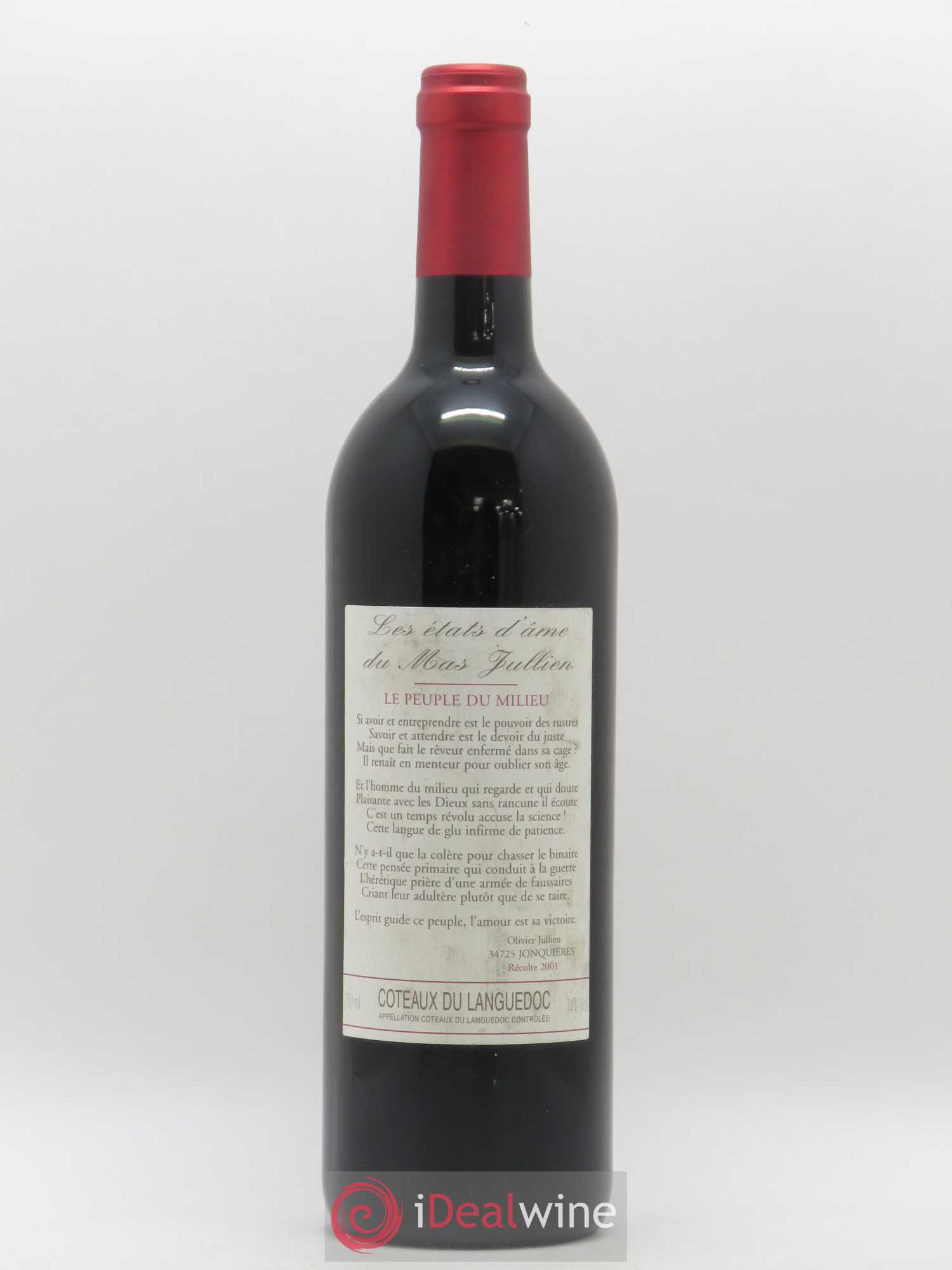 Terrasses du Larzac Mas Jullien Les Etats d'Ame du Mas Jullien Olivier Jullien 2001 - Lot de 1 bouteille - 0