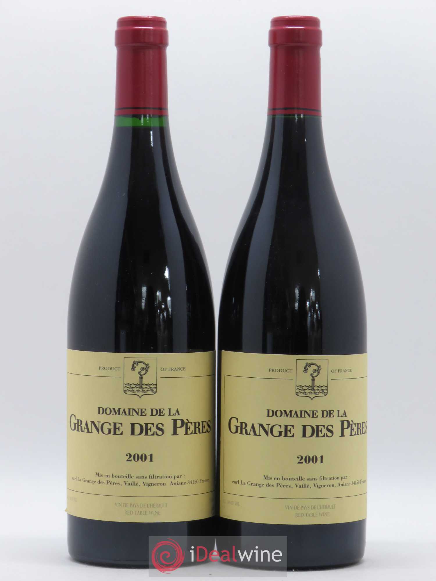 Pays d'Hérault Grange des Pères Laurent Vaillé 2001 - Lot de 2 bouteilles - 0