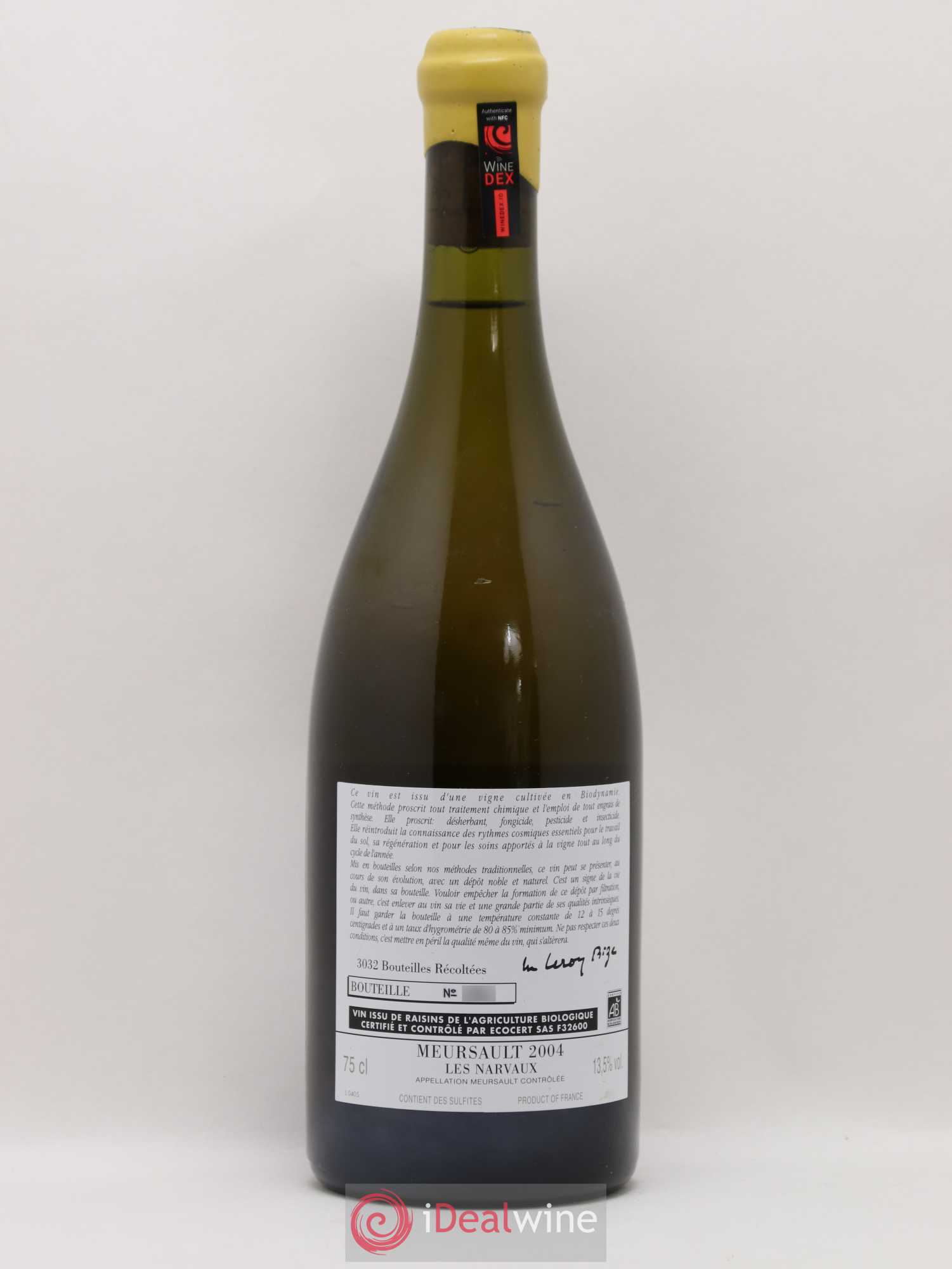 Meursault Les Narvaux d'Auvenay (Domaine) 2004 - Lot de 1 bouteille - 1