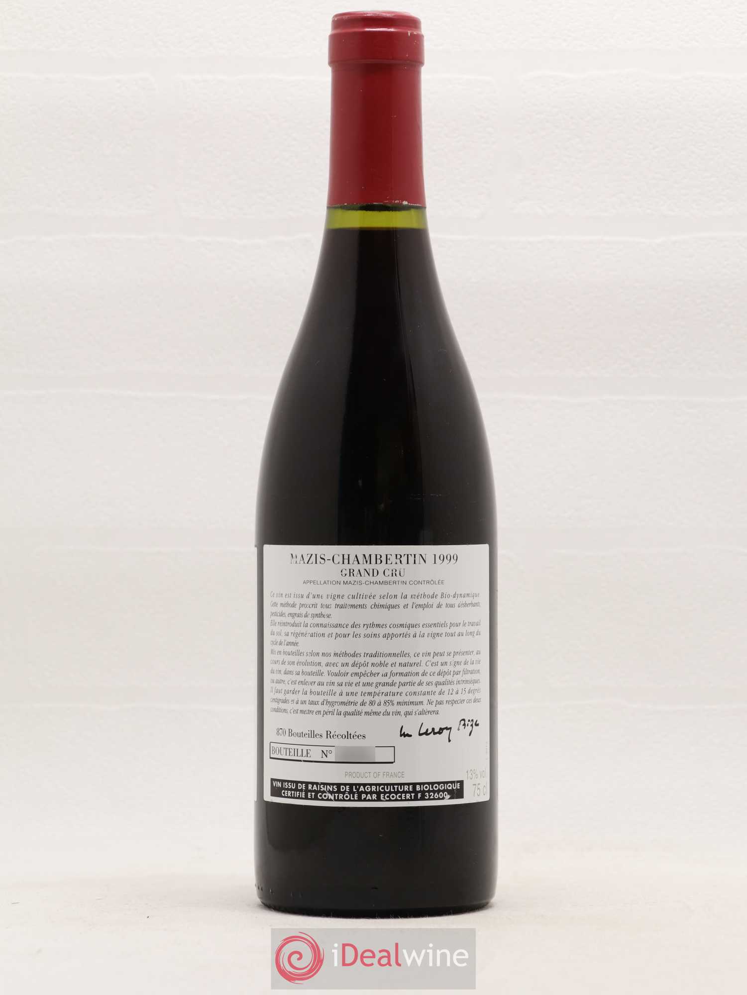 Mazis-Chambertin Grand Cru d'Auvenay (Domaine) 1999 - Lot de 1 bouteille - 1