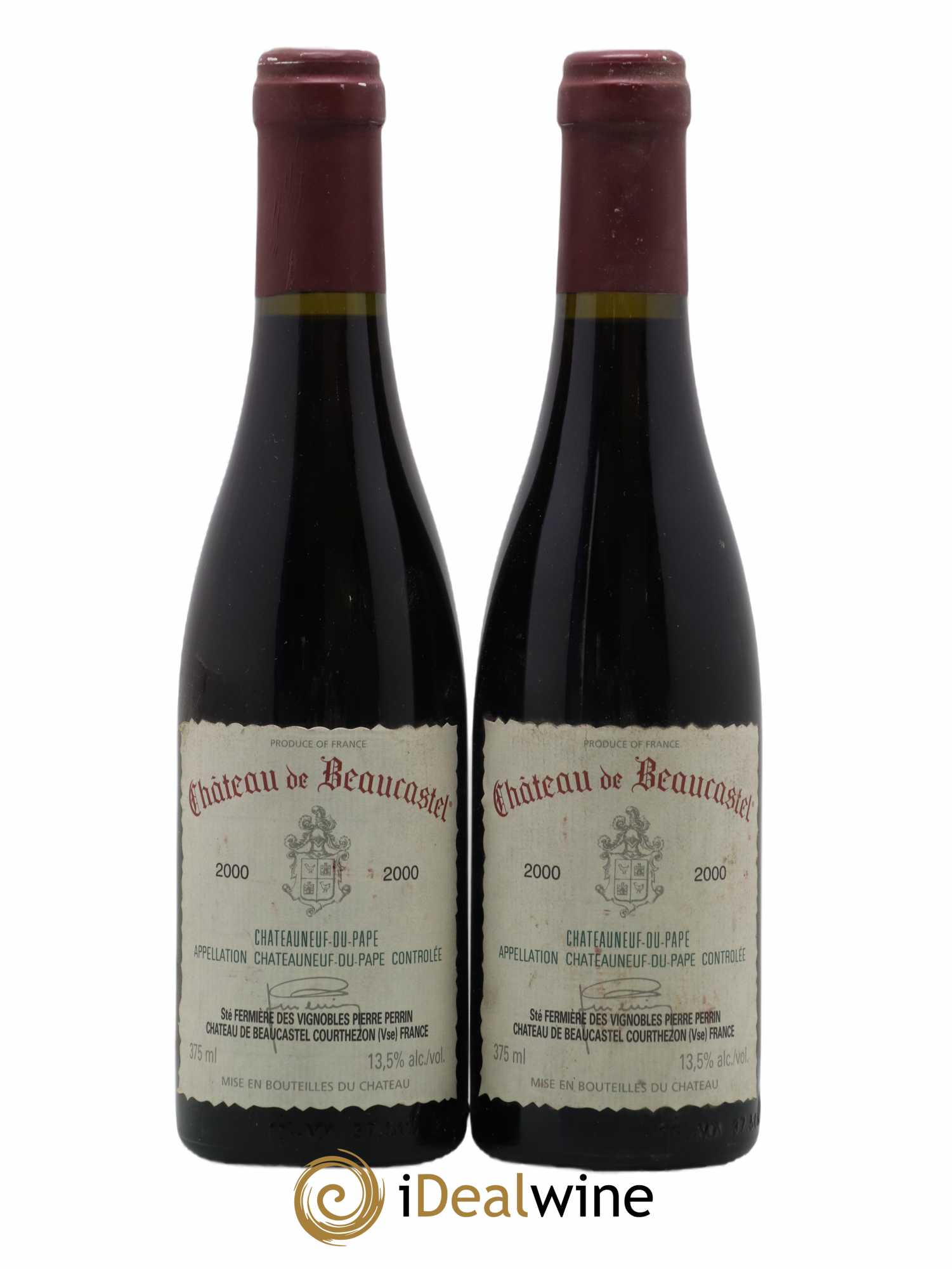 Châteauneuf-du-Pape Château de Beaucastel Famille Perrin 2000 - Lot de 2 demi bouteilles - 0