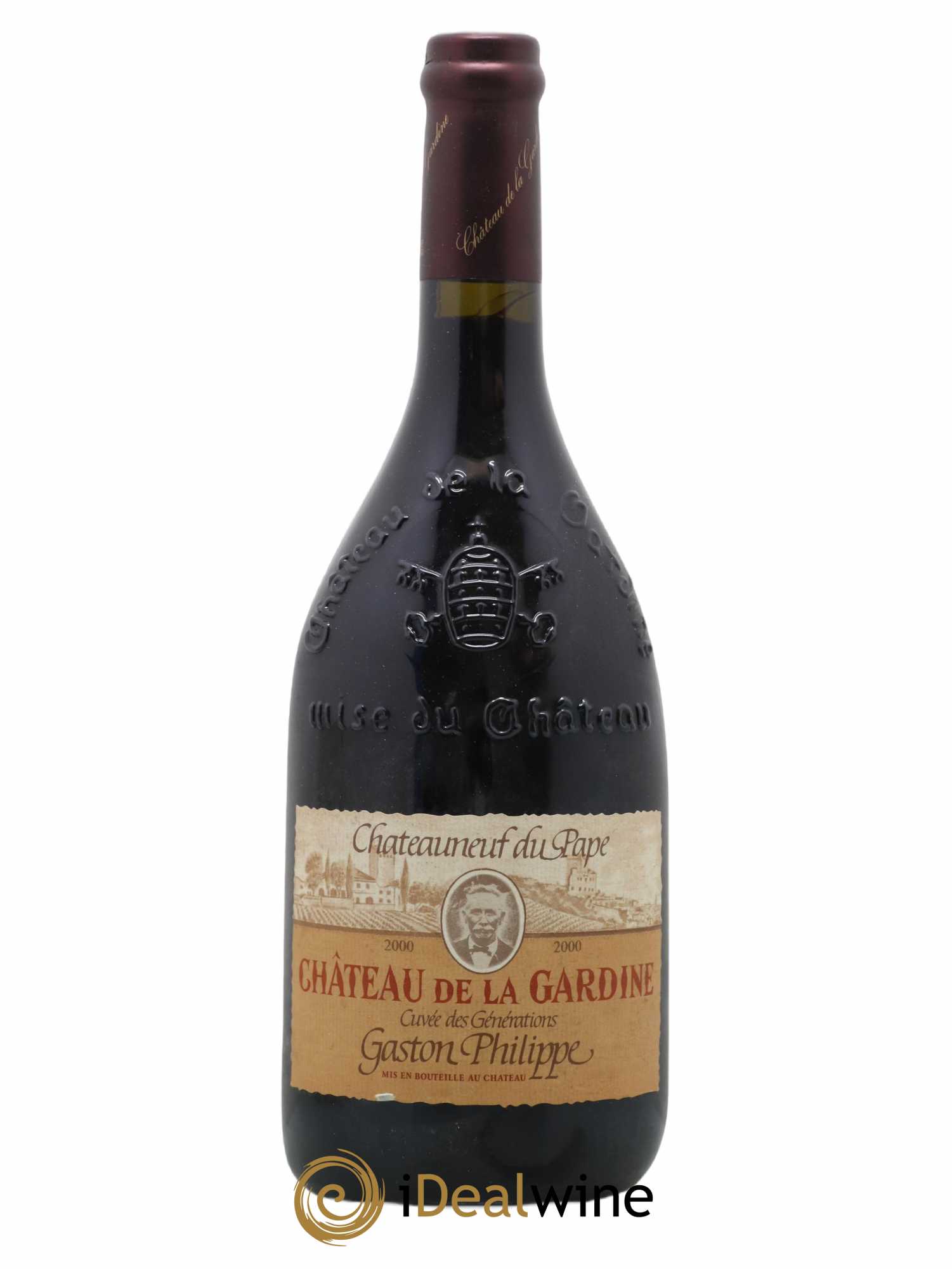 Châteauneuf-du-Pape Château de La Gardine Cuvée des Générations Gaston Philippe Famille Brunel 2000 - Lot de 1 bouteille - 0