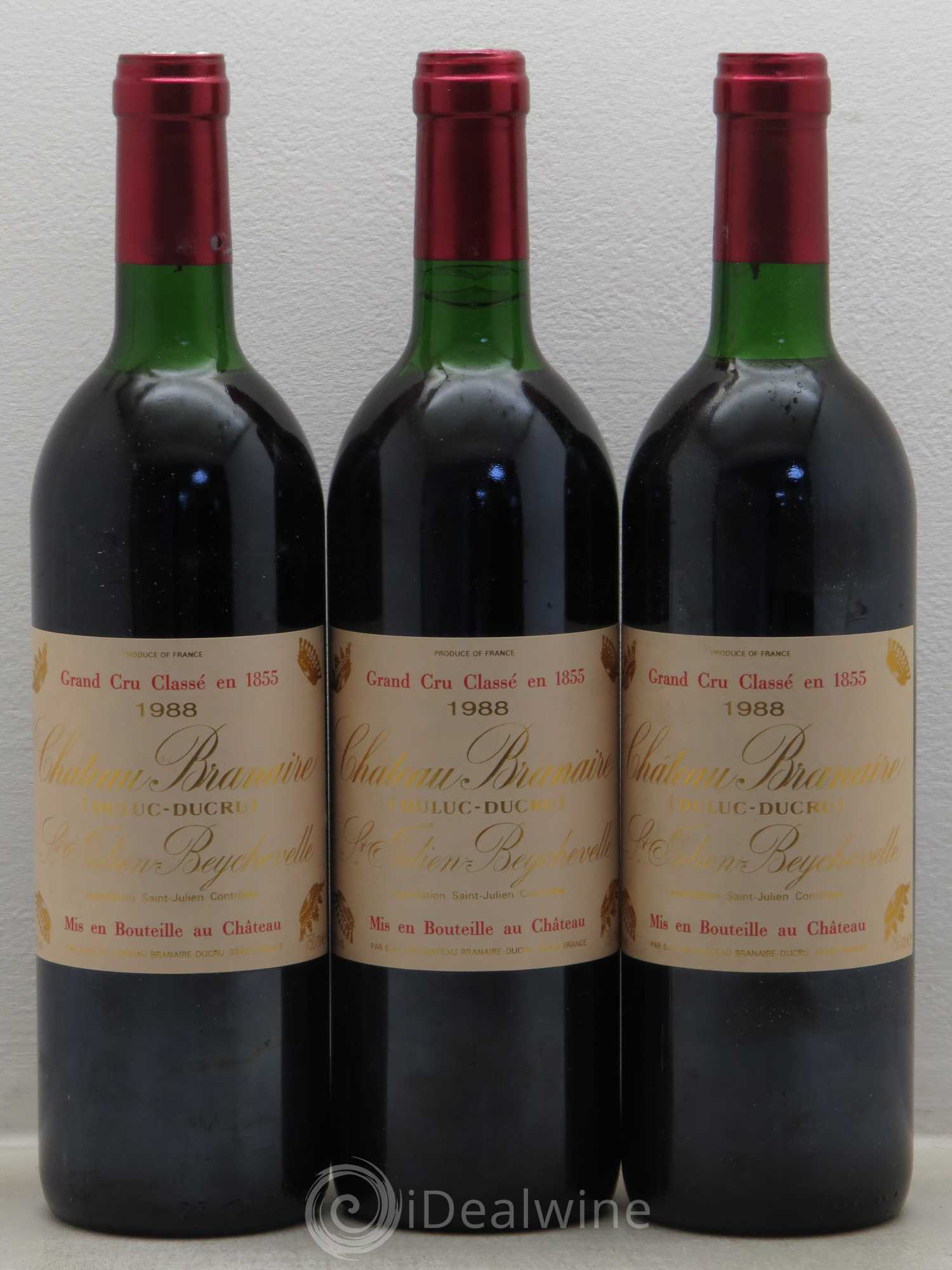 Château Branaire Ducru 4ème Grand Cru Classé 1988 - Lot de 3 bouteilles - 0