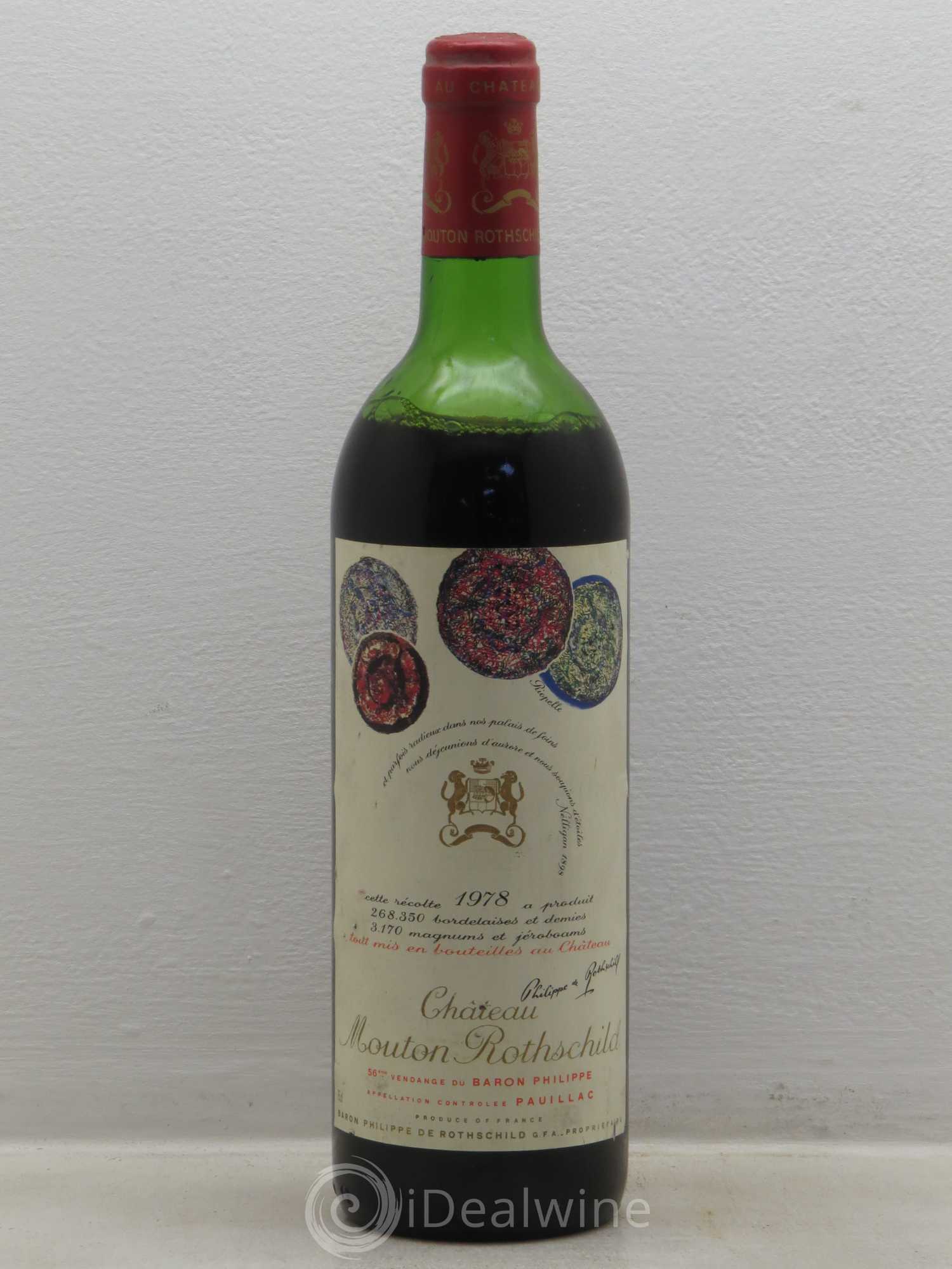 Château Mouton Rothschild 1er Grand Cru Classé 1978 - Lot de 1 bouteille - 0