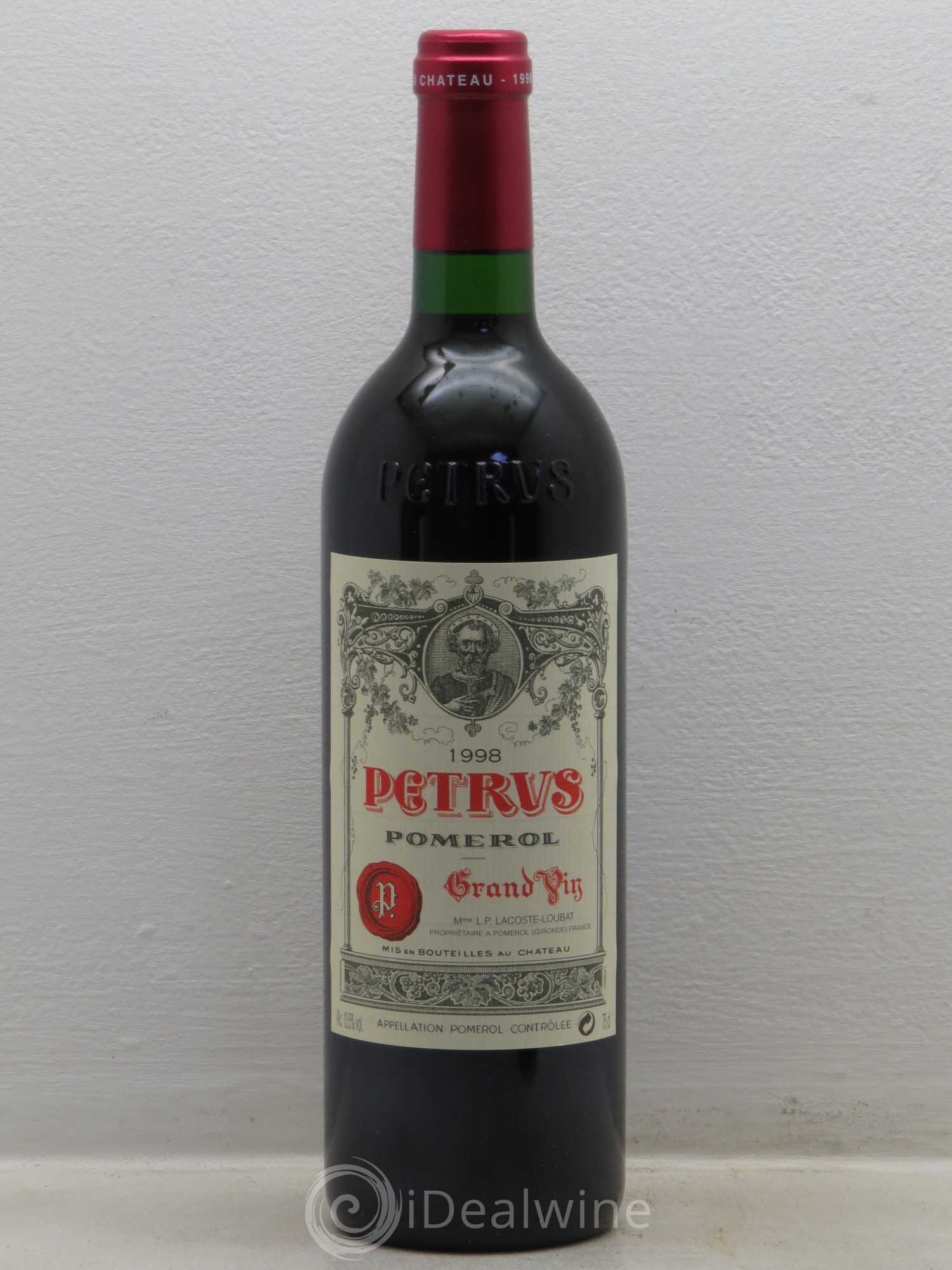 Caisse Duclot 9 btes 1 Latour, 1 Lafite Rothschild, 1 Haut Brion, 1 Margaux, 1 Mouton Rothschild, 1 Petrus, 1 Cheval Blanc, 1 Ausone, 1 Mission Haut Brion 1998 - Posten von 1 Flasche - 6