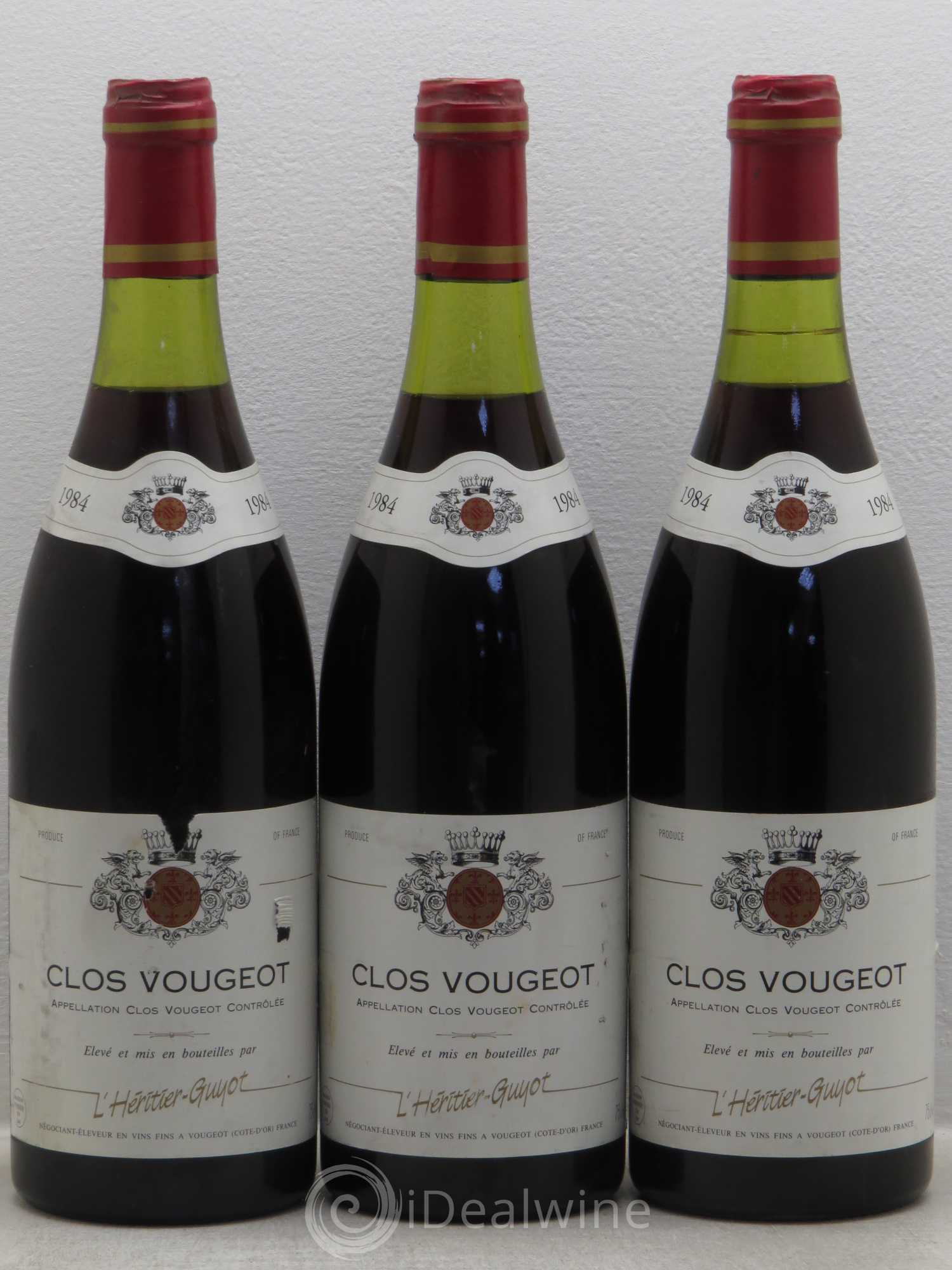 Clos de Vougeot Grand Cru Guyot 1984 - Lot de 3 bouteilles - 0