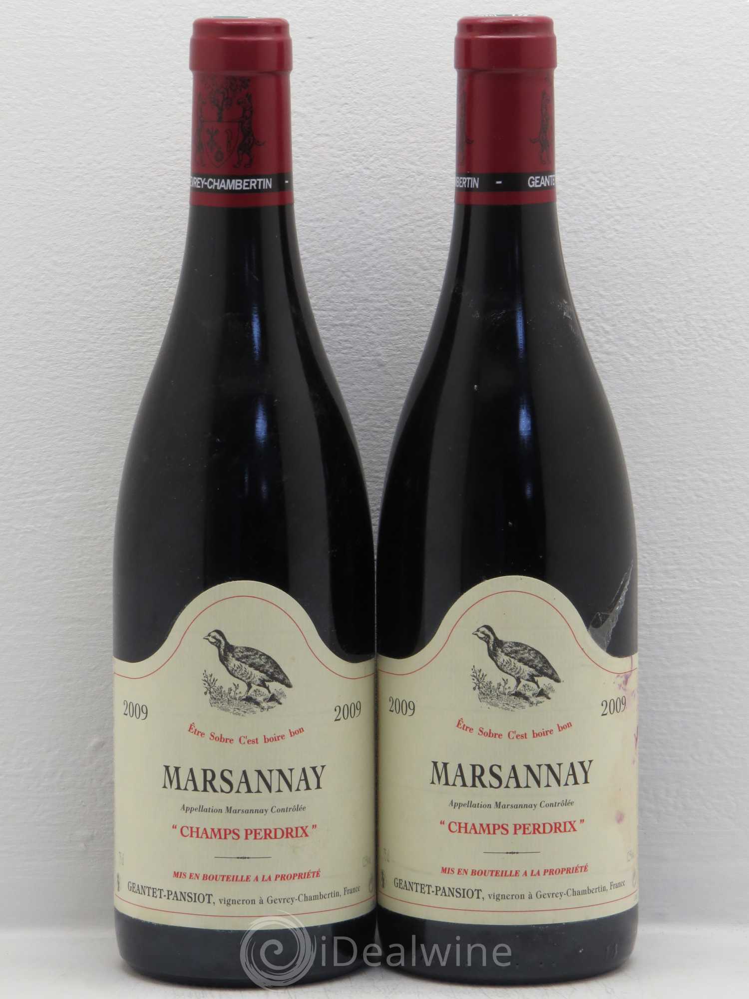 Marsannay Champs Perdrix Geantet-Pansiot 2009 - Lot de 2 bouteilles - 0