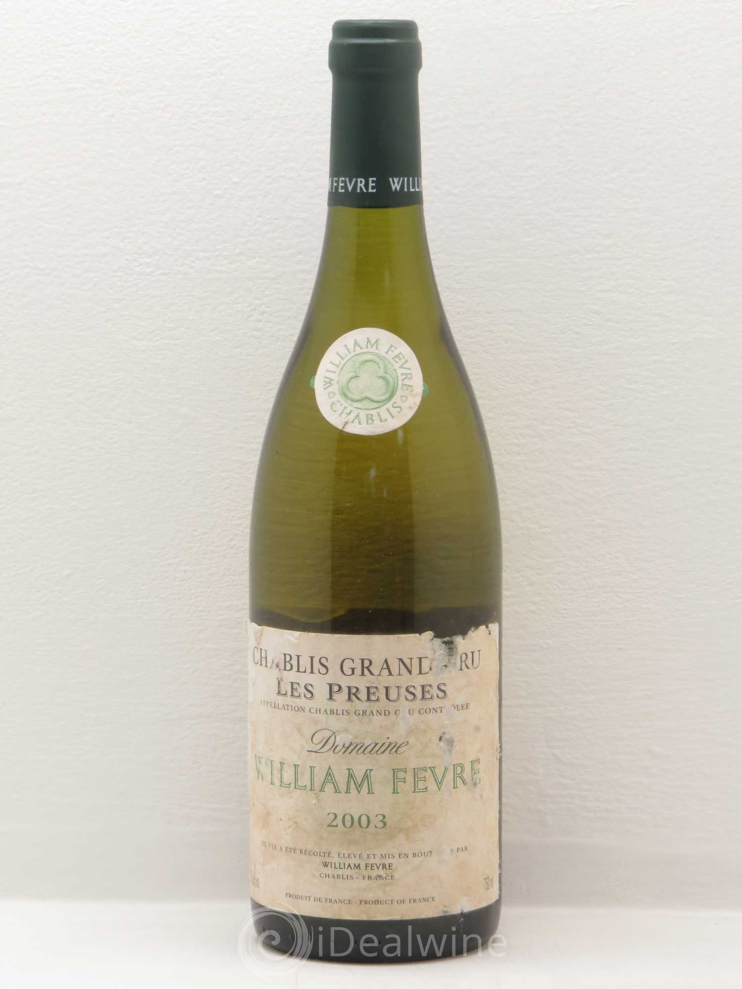 Chablis Grand Cru les Preuses William Fèvre (sans prix de réserve) 2003 - Lot de 1 bouteille - 0