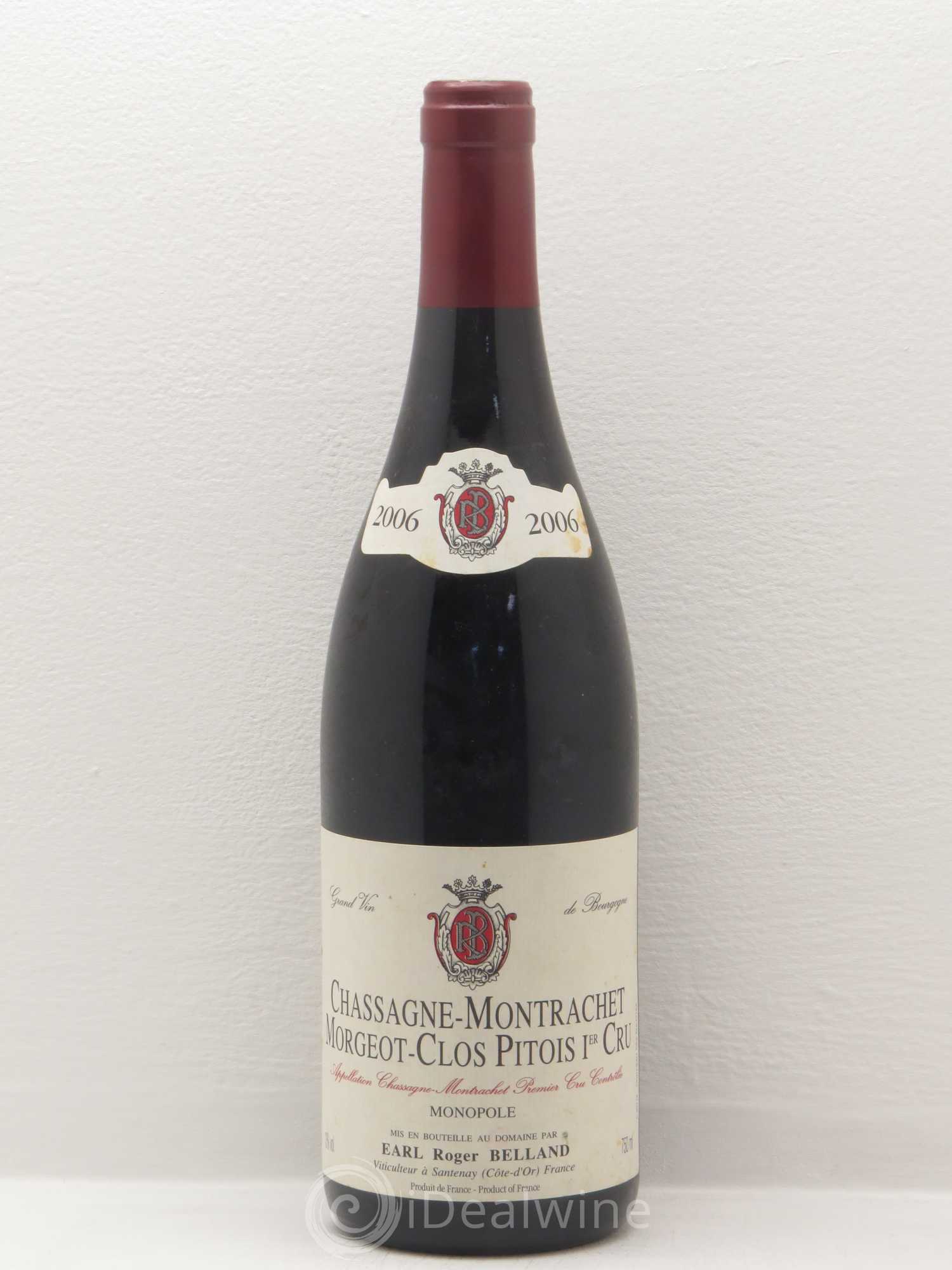 Chassagne-Montrachet 1er Cru Morgeot Clos Pitois Roger Belland (sans prix de réserve) 2006 - Posten von 1 Flasche - 0
